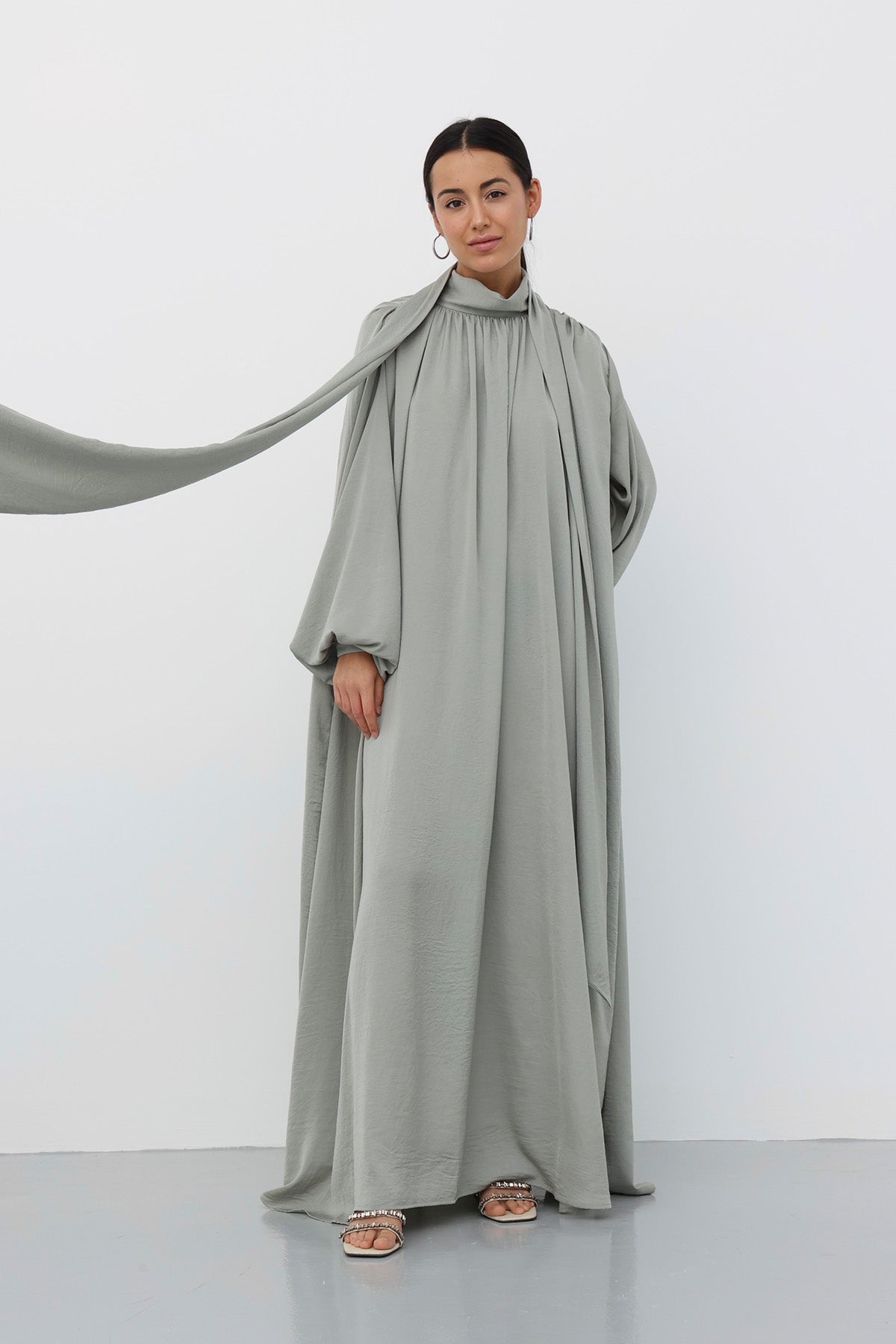 Scarf Maxi Dress in Spring Rain color