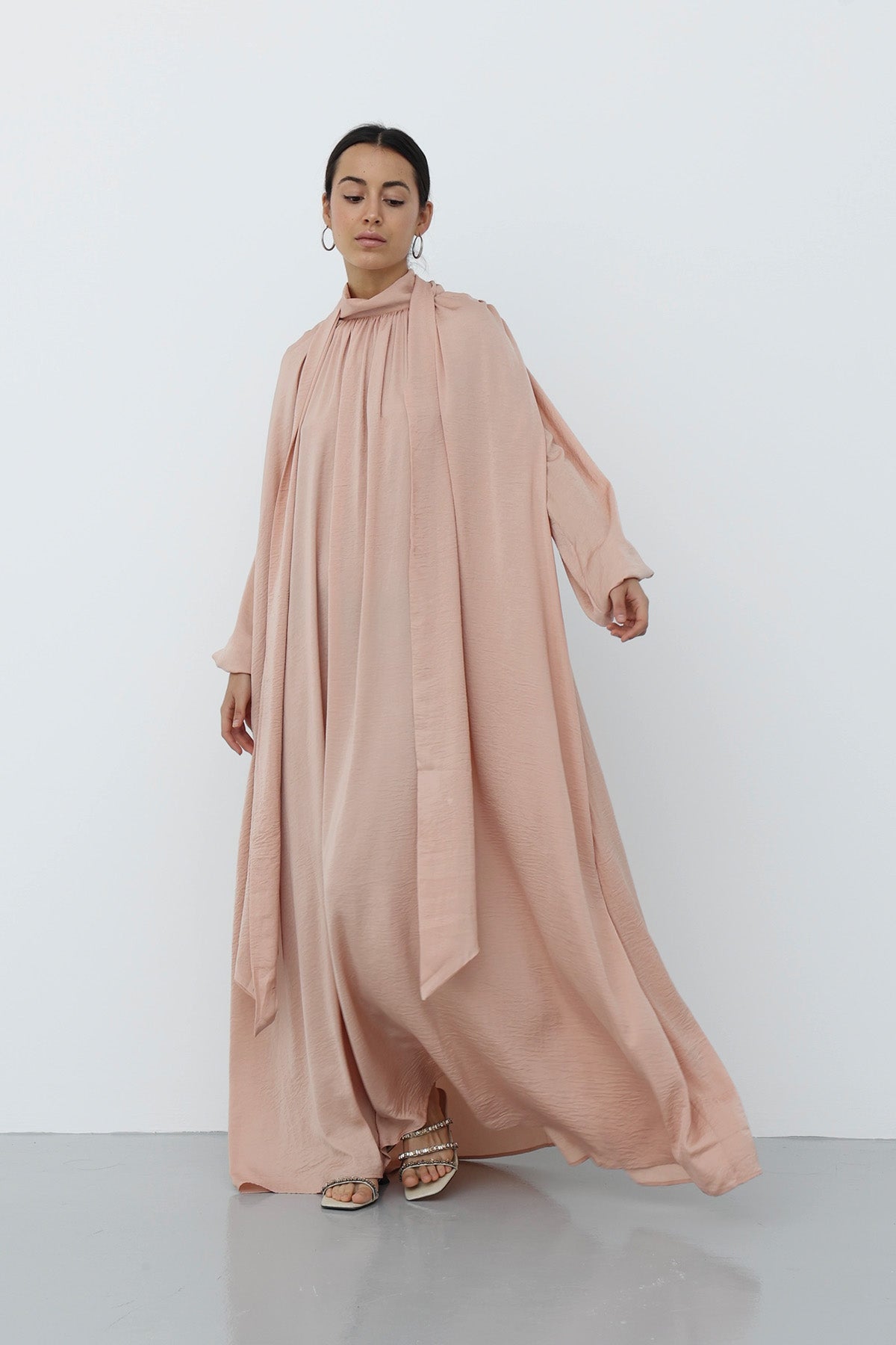 Scarf Maxi Dress in Melon Color