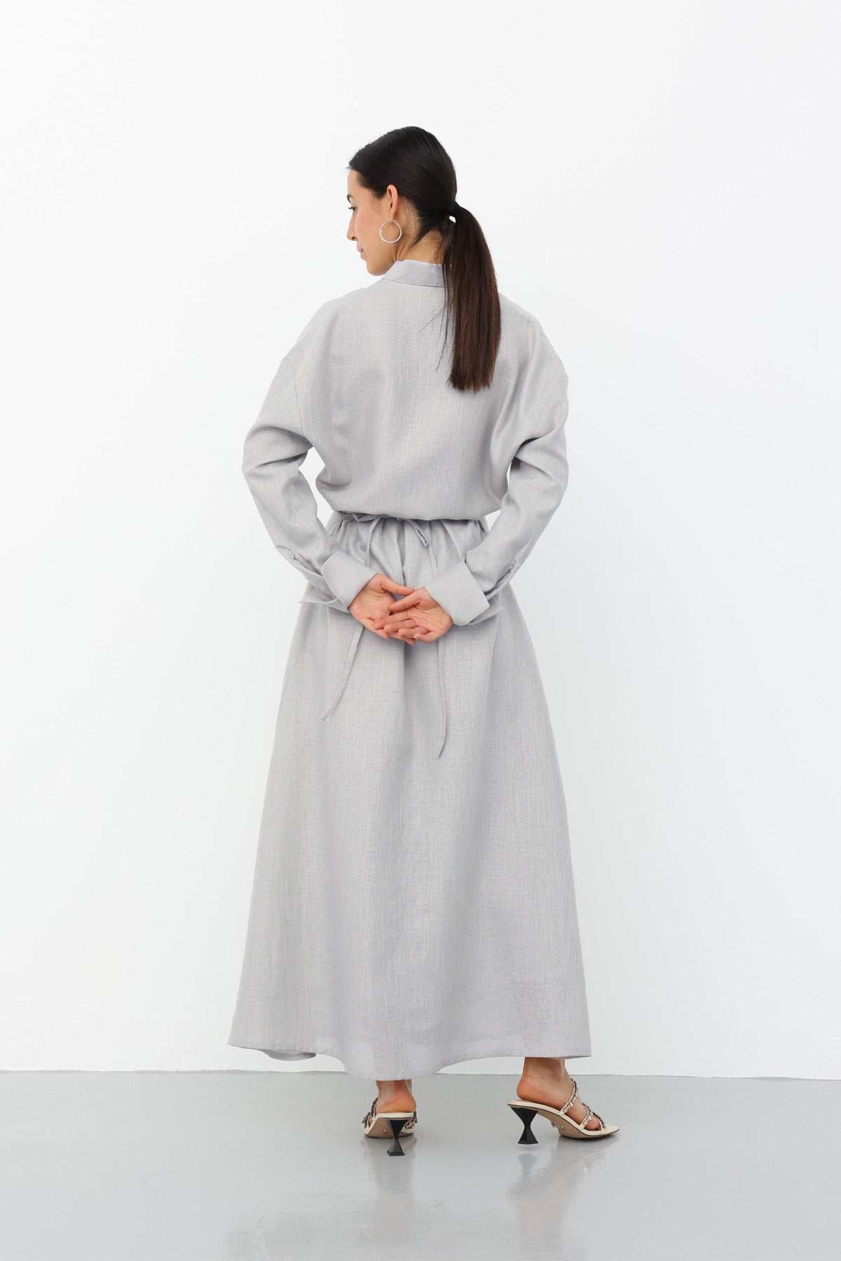 Linen Dress gray color
