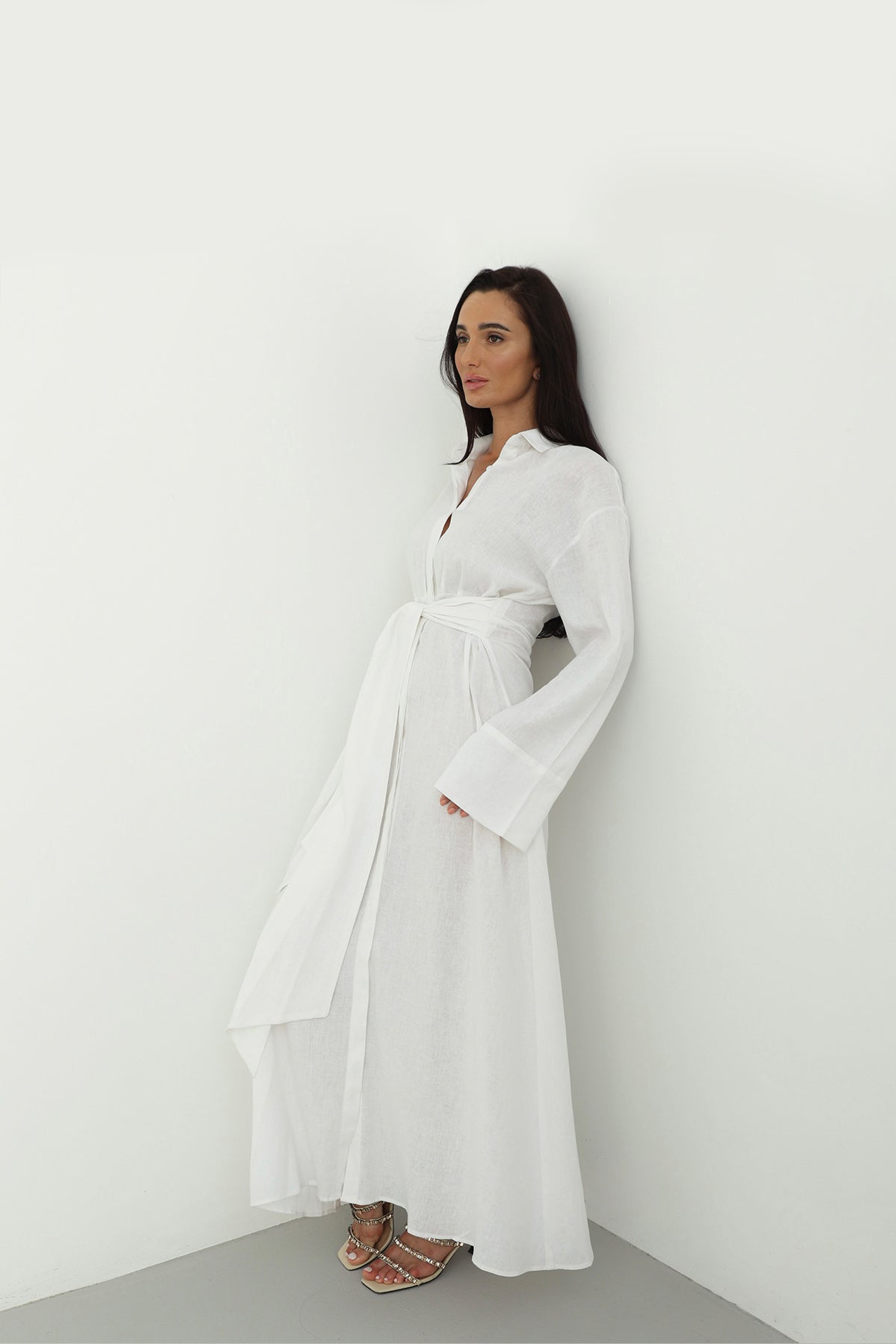 Linen Wrap Dress