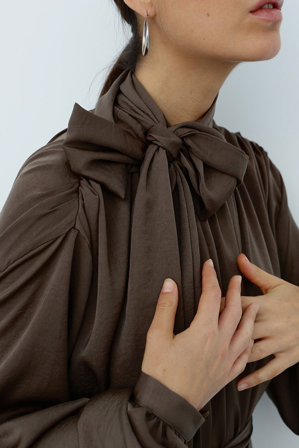 Scarf Maxi Dress in Brown color