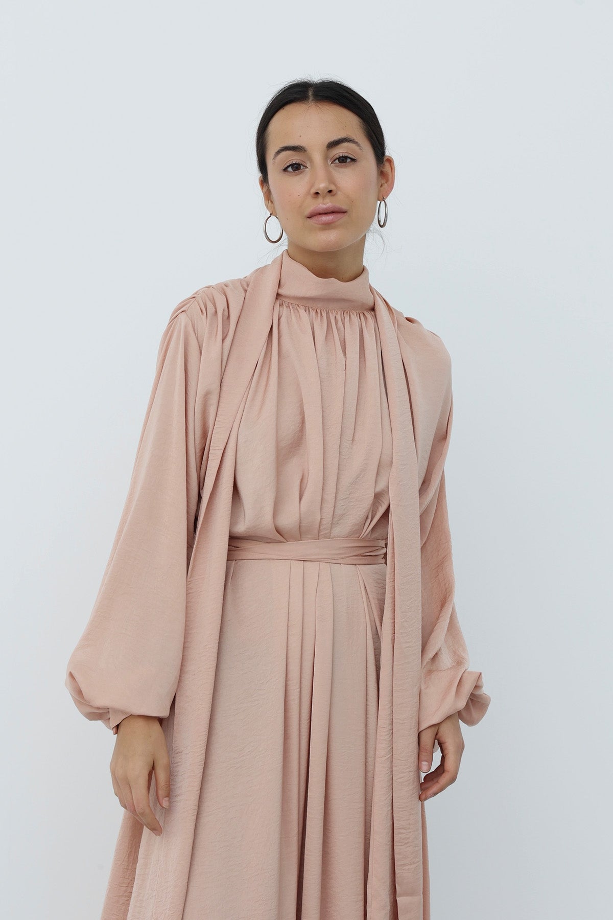 Scarf Maxi Dress in Melon Color