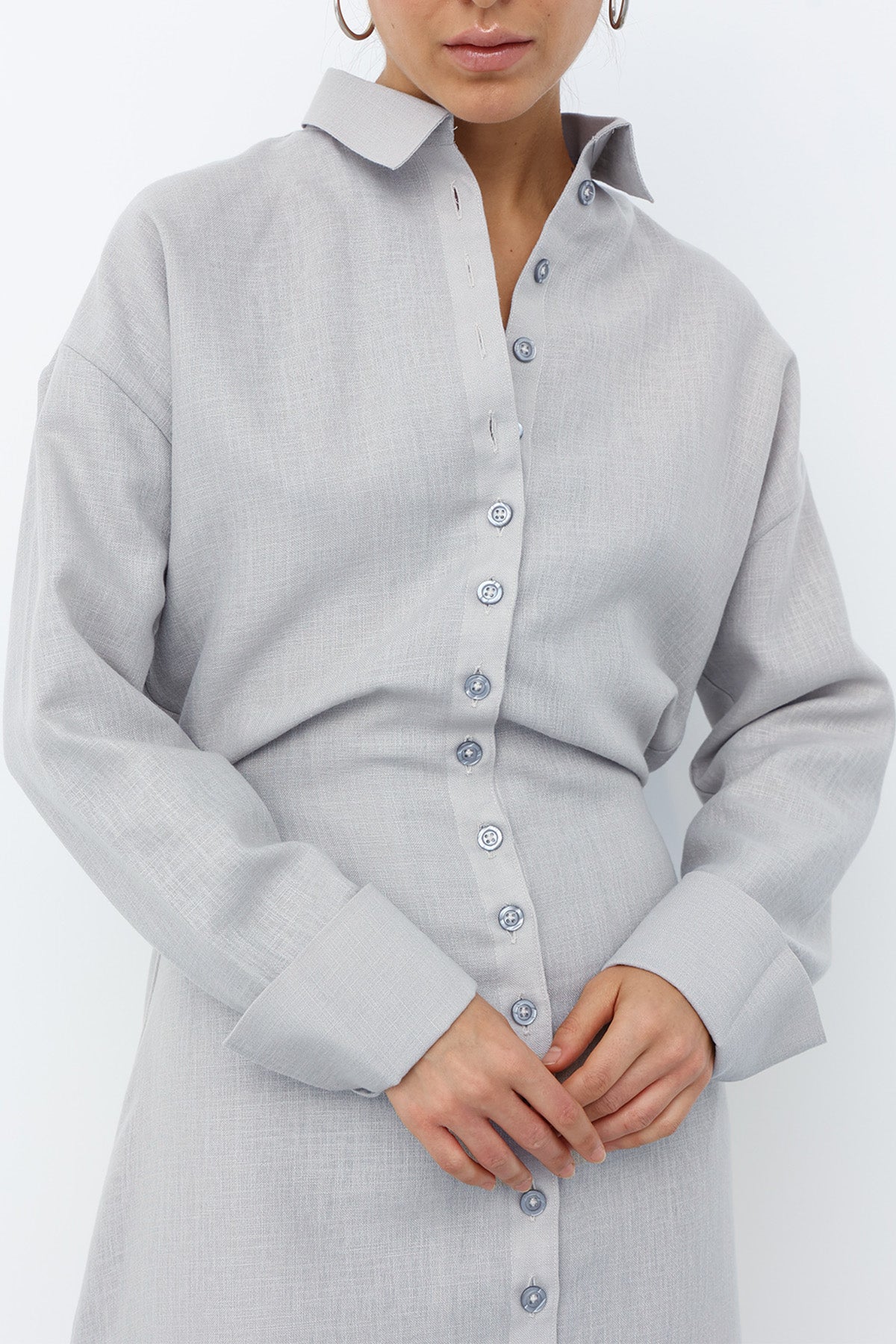 Linen Dress gray color
