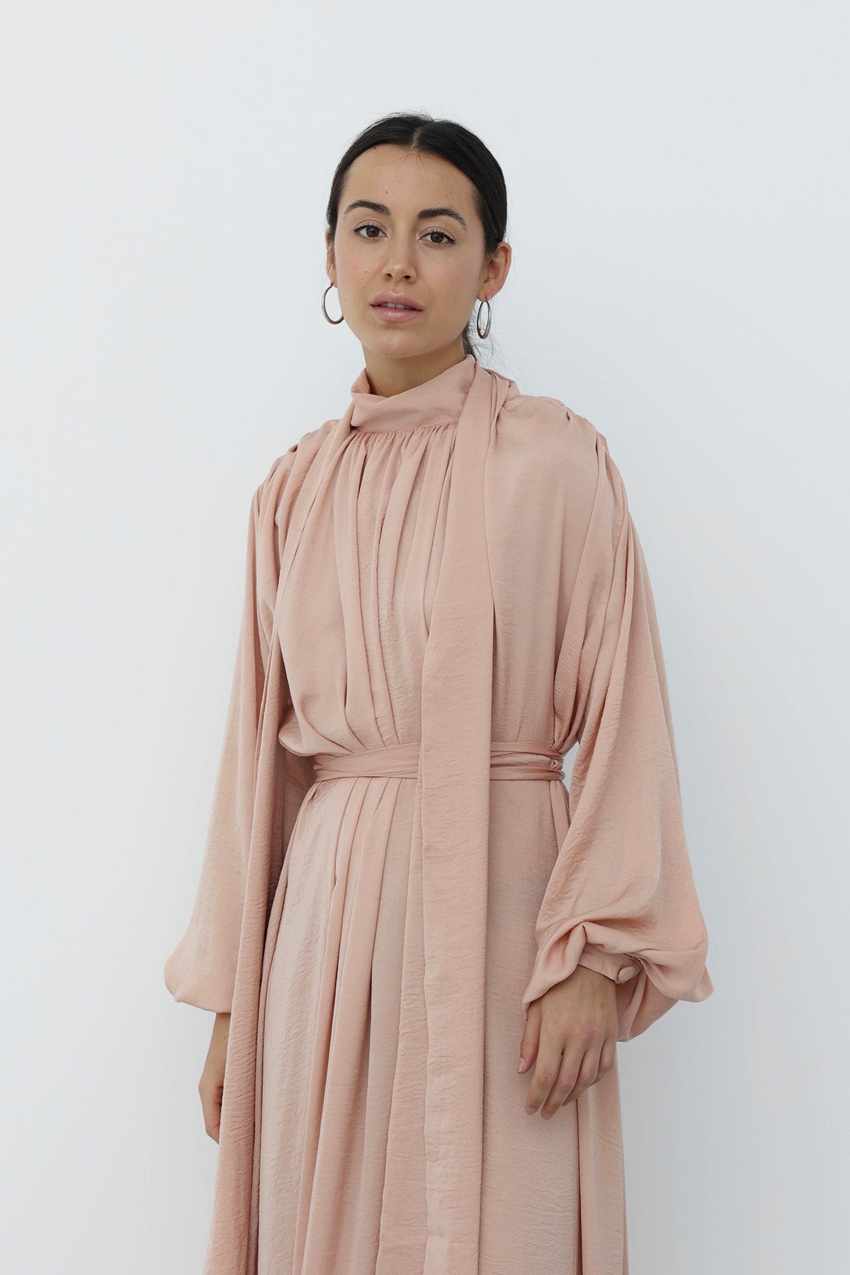 Scarf Maxi Dress in Melon Color