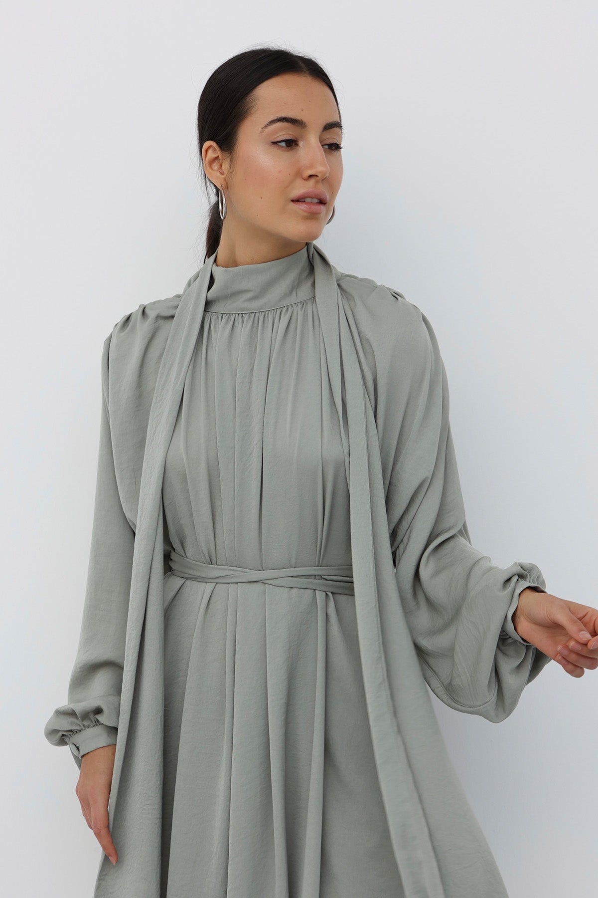 Scarf Maxi Dress in Spring Rain color