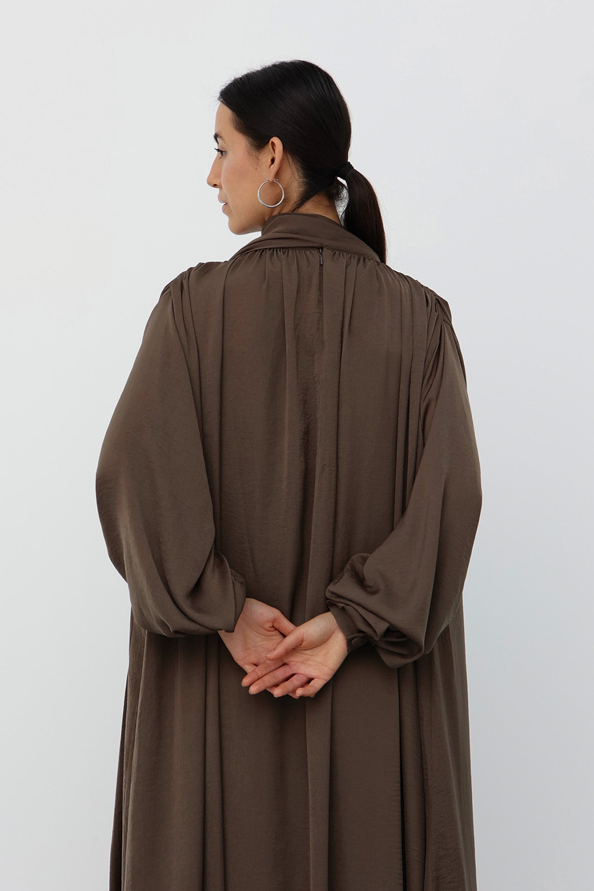 Scarf Maxi Dress in Brown color