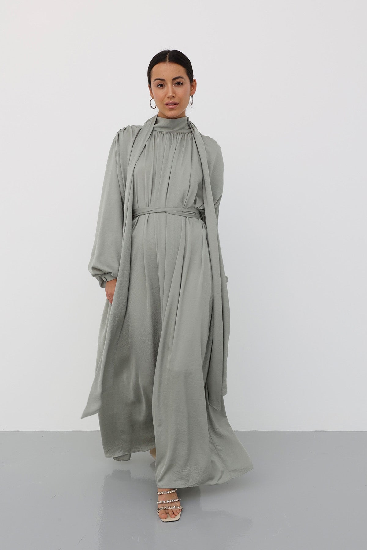 Scarf Maxi Dress in Spring Rain color