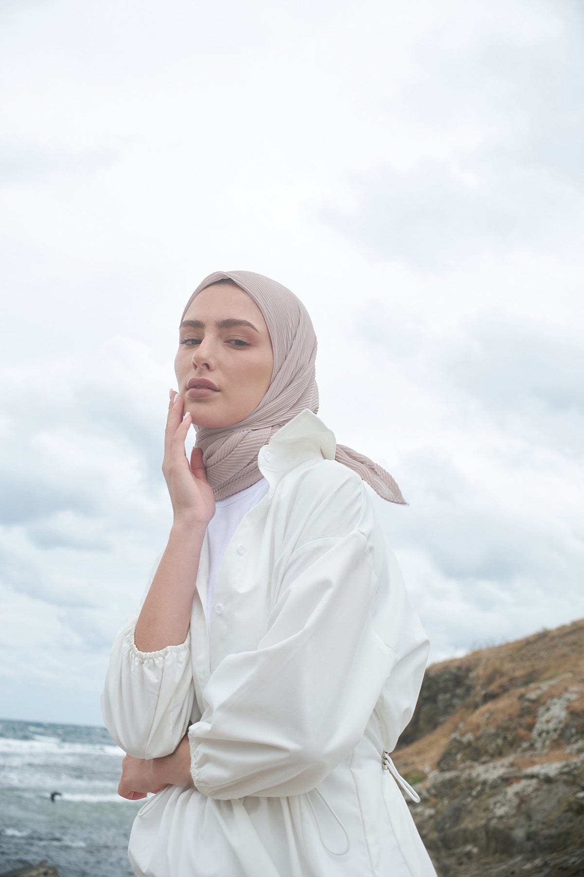 Pleated Chiffon - Soft Amber