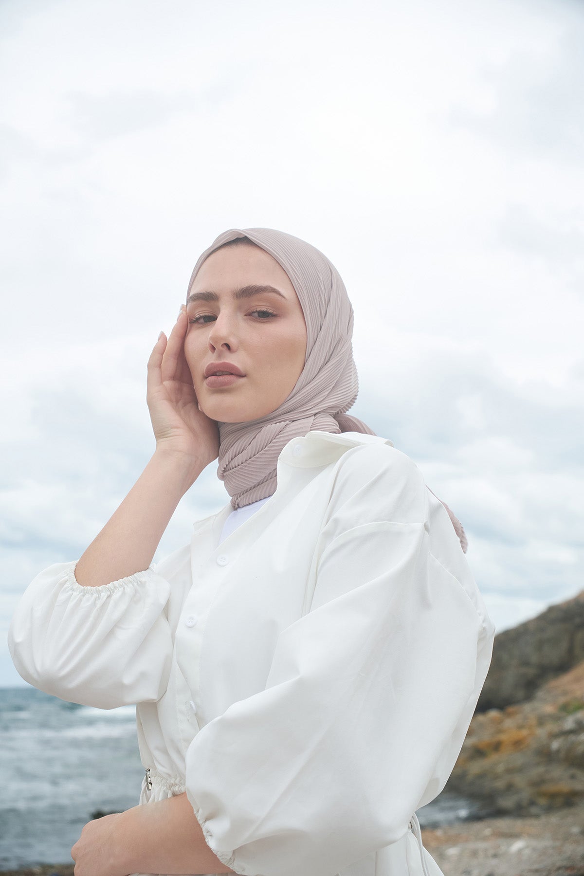 Pleated Chiffon - Soft Amber