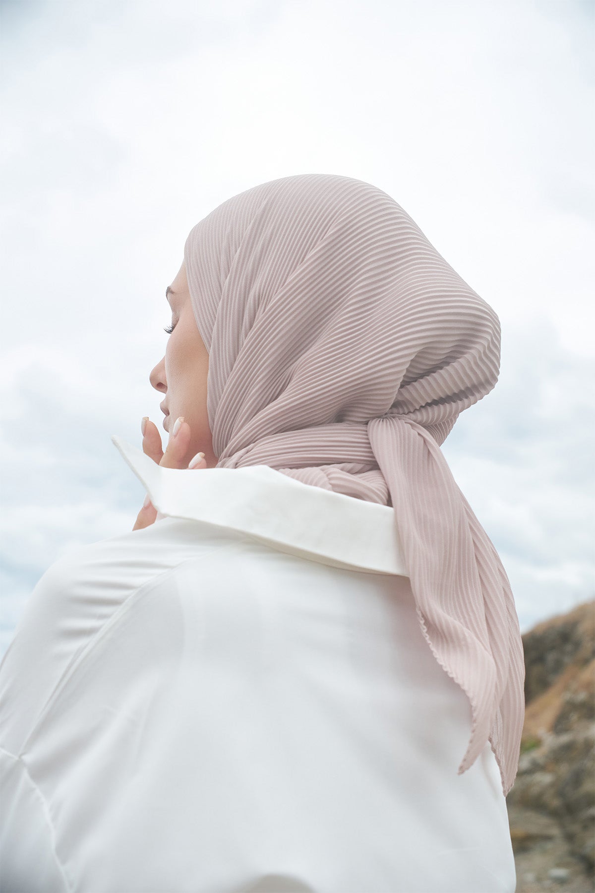 Pleated Chiffon - Soft Amber