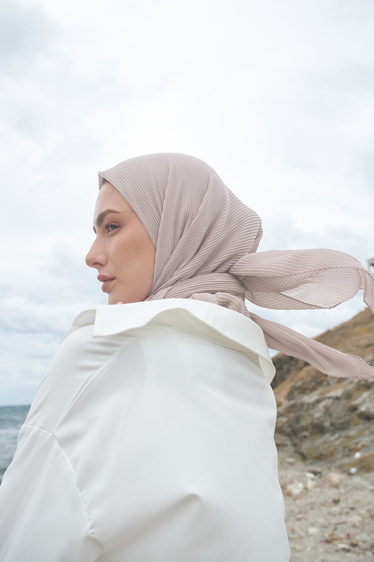 Pleated Chiffon - Soft Amber