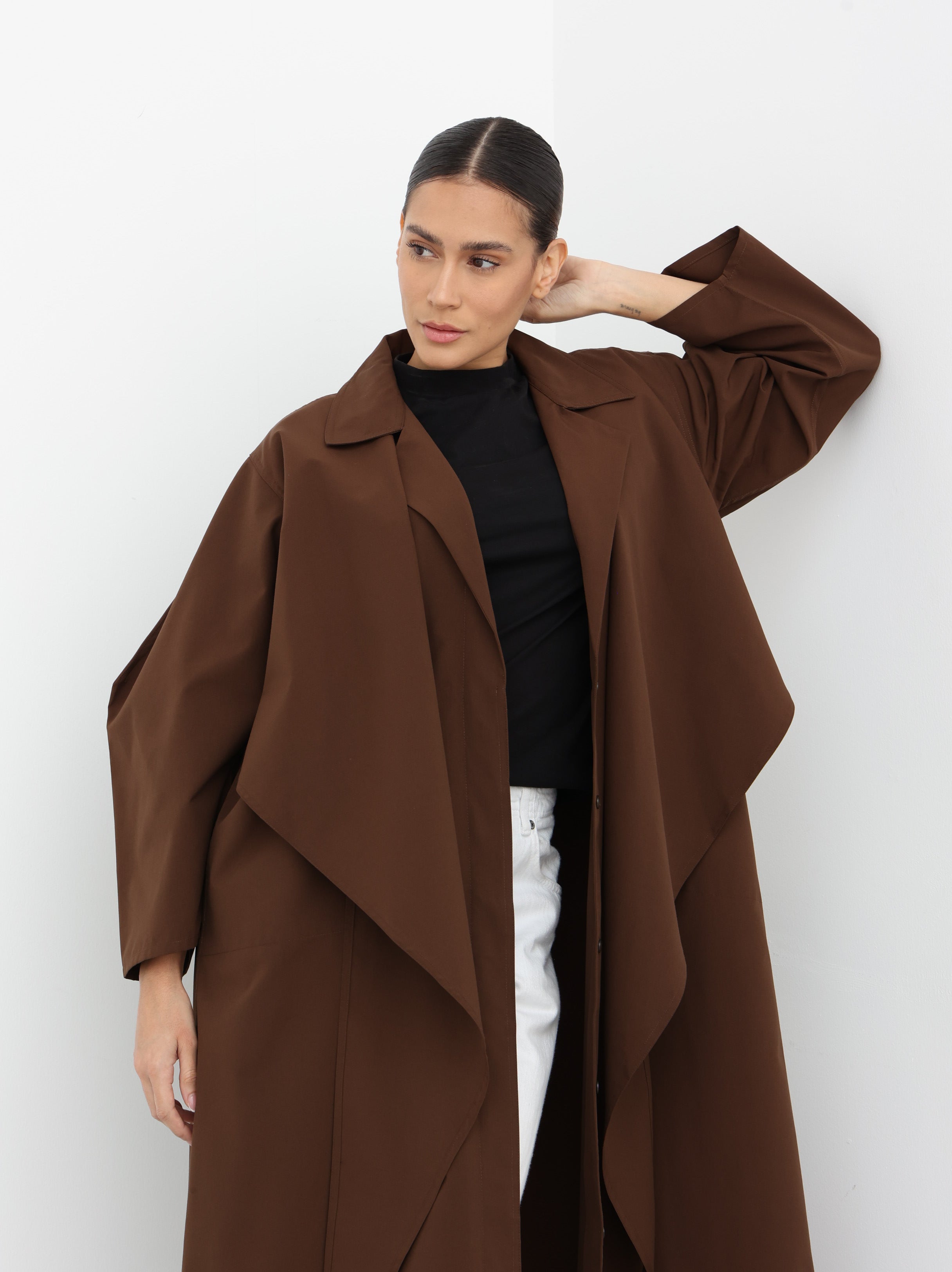 Maxi Trench Dress - Brown