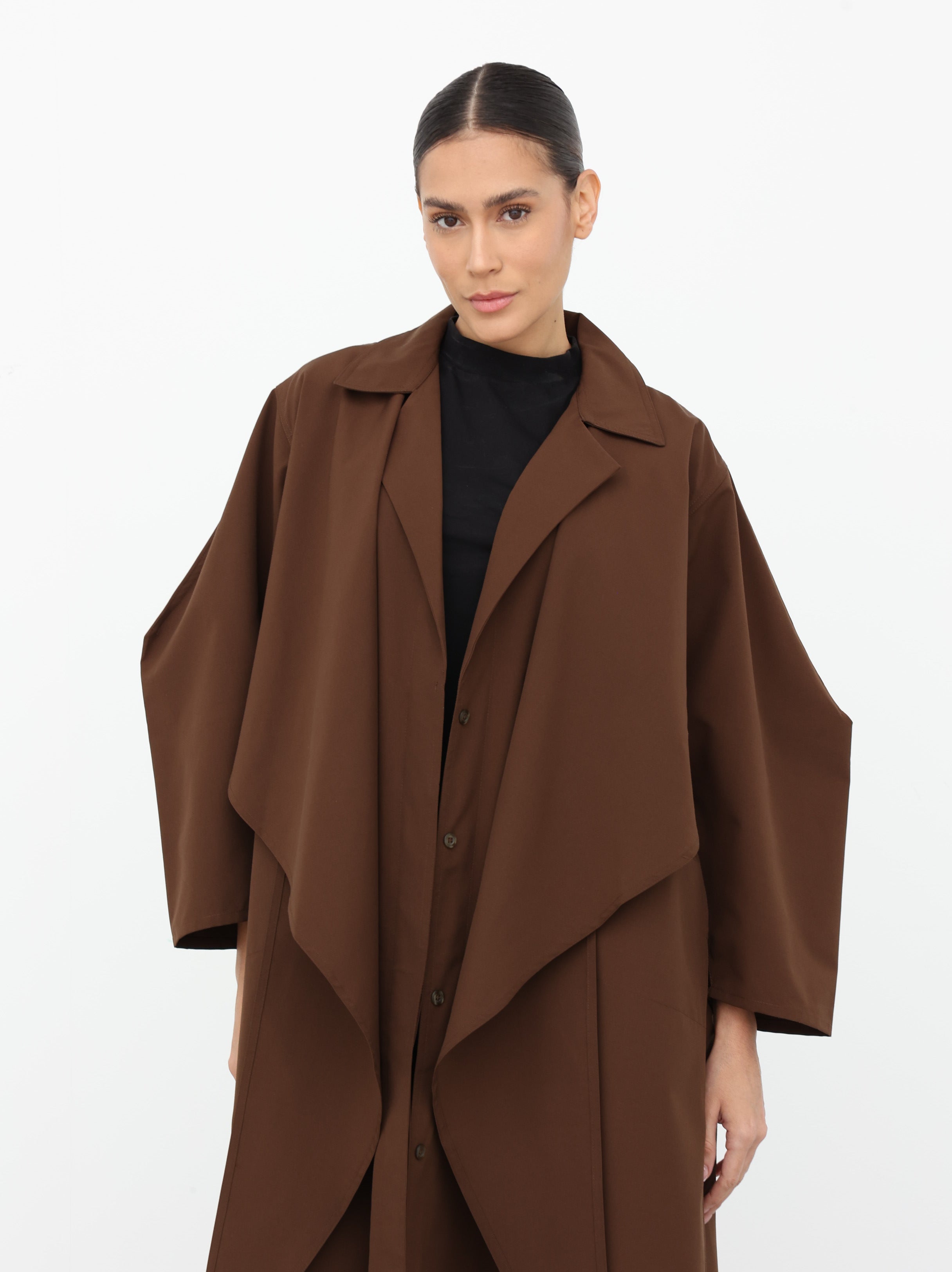 Maxi Trench Dress - Brown