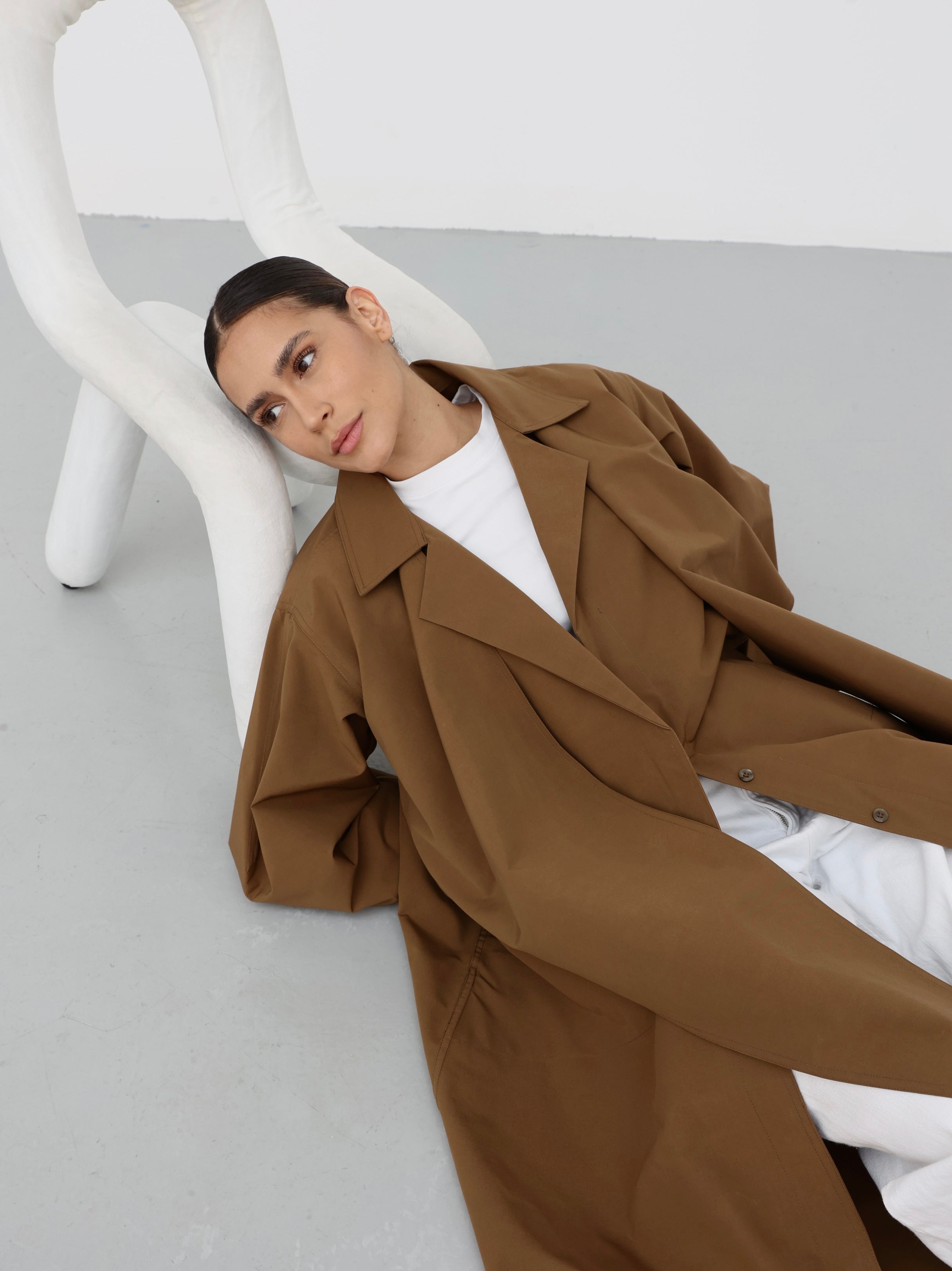 Maxi Trench Dress - Camel