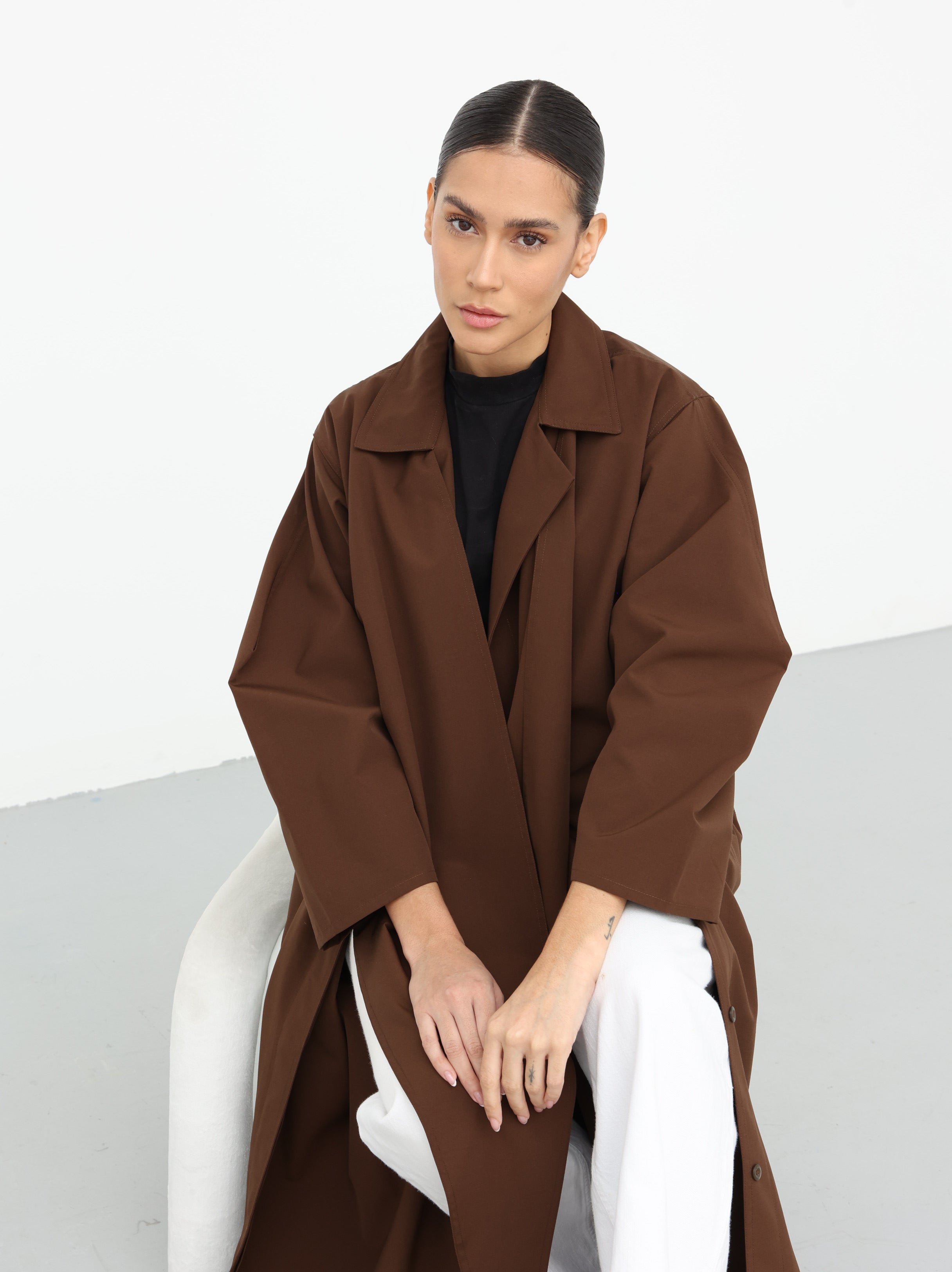 Maxi Trench Dress - Brown