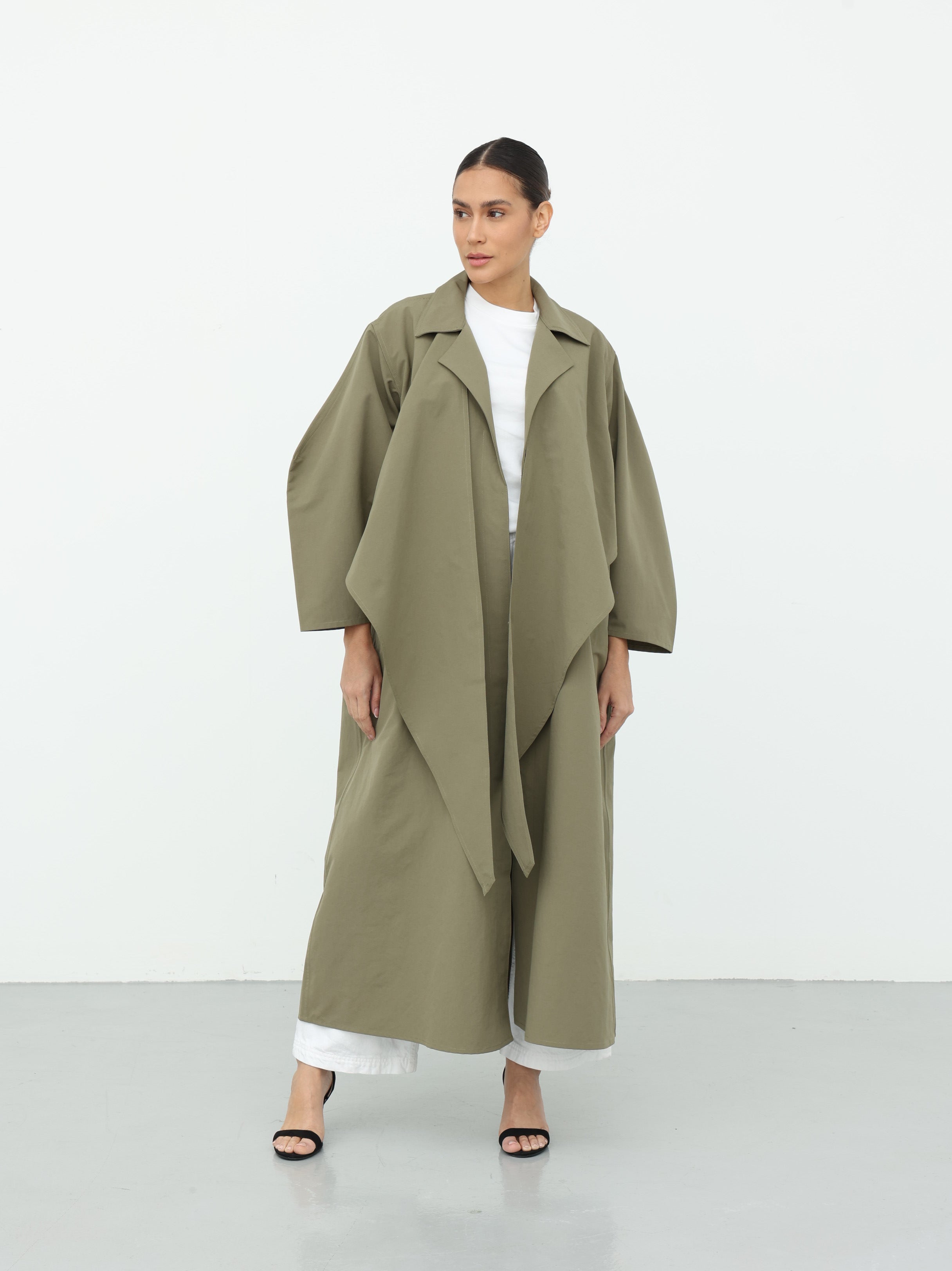 Maxi Trench Dress - Sage Green