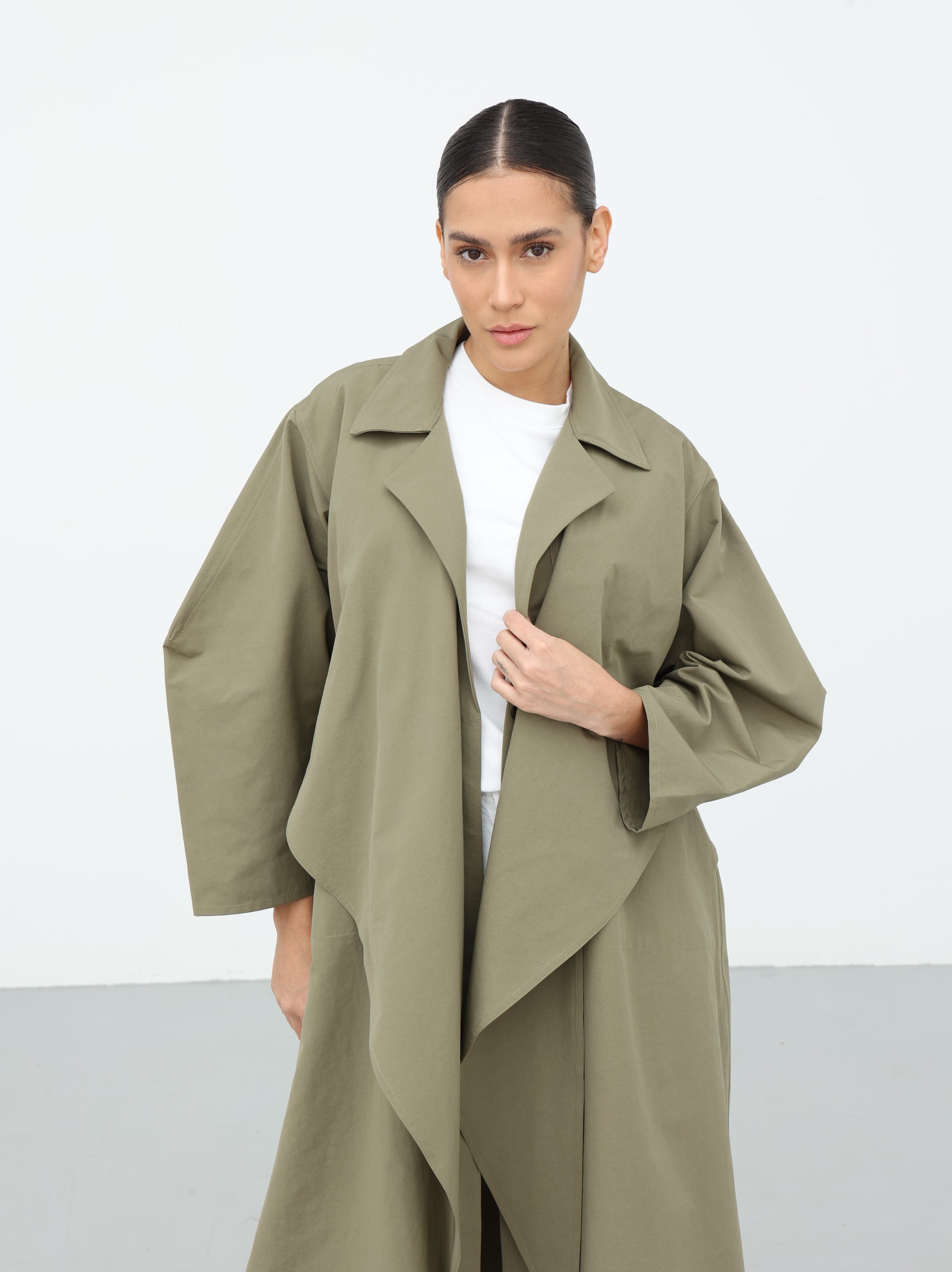 Maxi Trench Dress - Sage Green