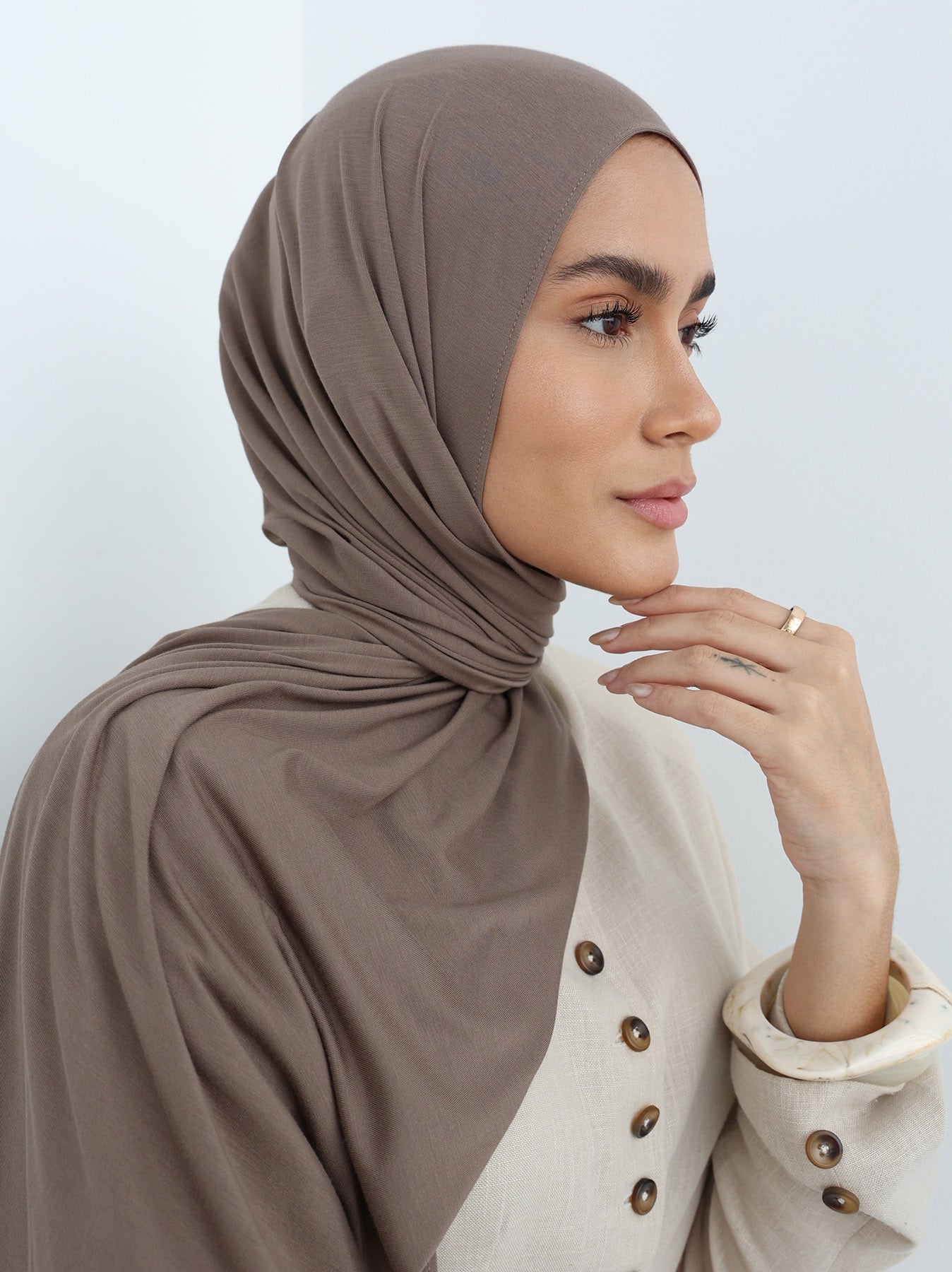 Jersey Hijab - Wood