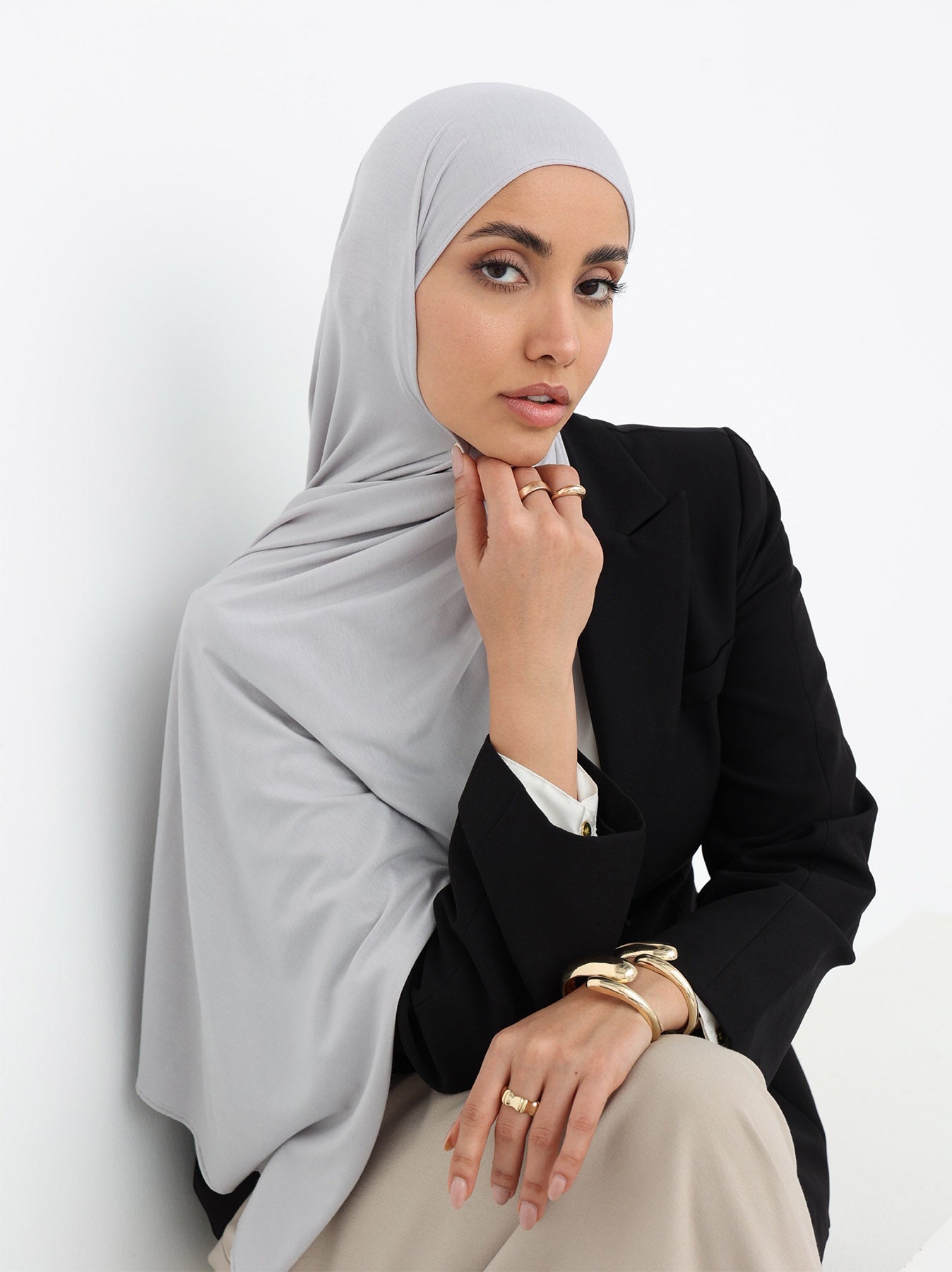 حجاب جرسيه - Ash Gray