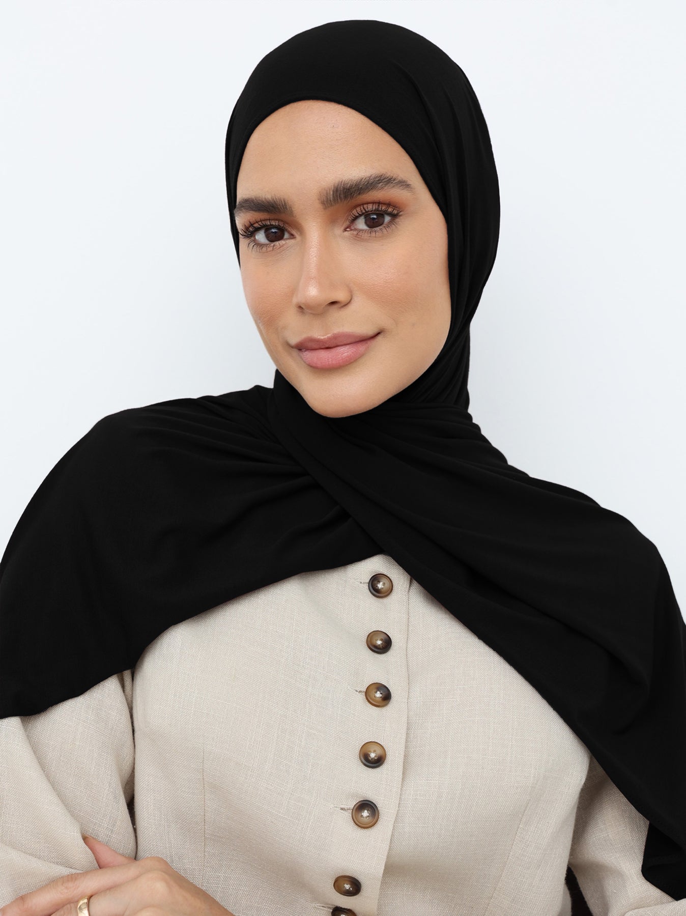 حجاب جرسيه - Black