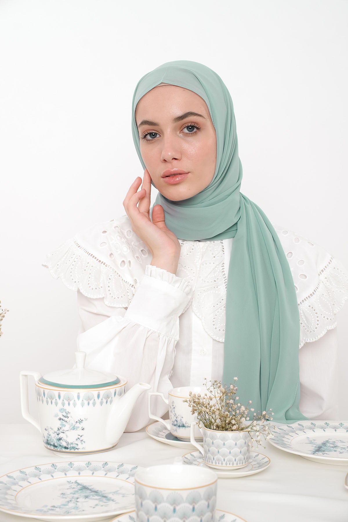 Chiffon Hijab - Dusty Green
