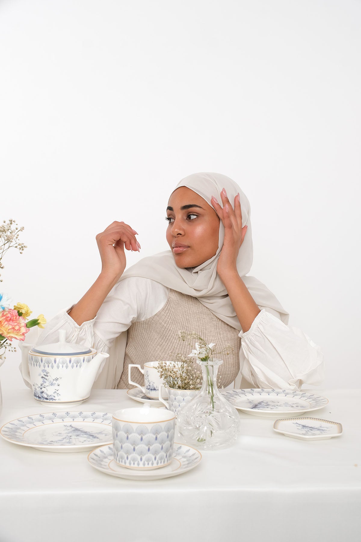 حجاب شيفون - Pastel Grey