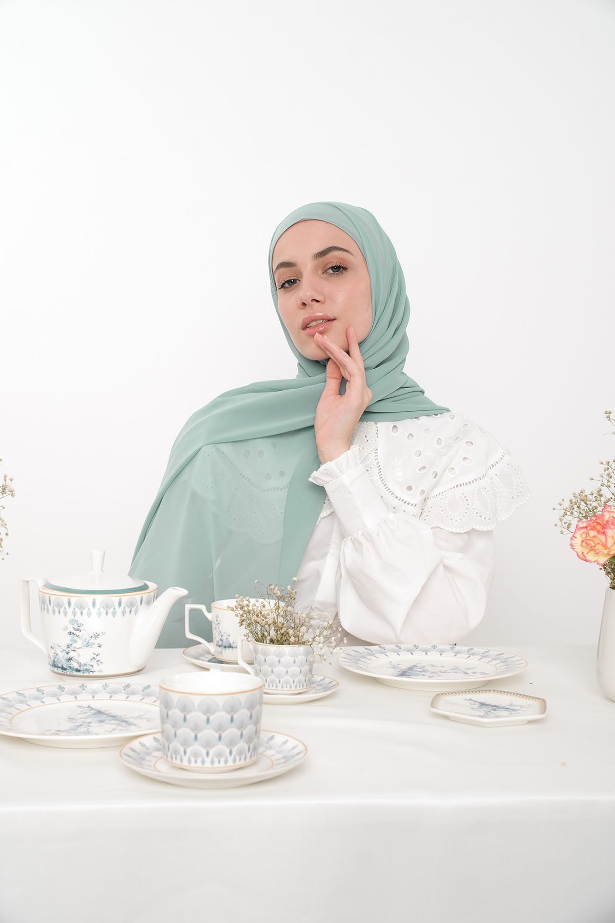 حجاب شيفون - Dusty Green