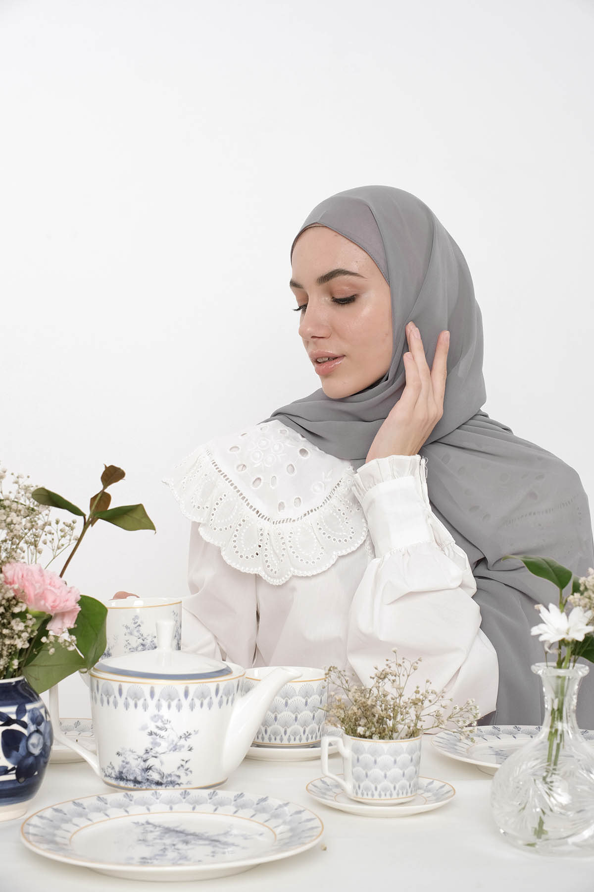 Chiffon Hijab - Warm Grey