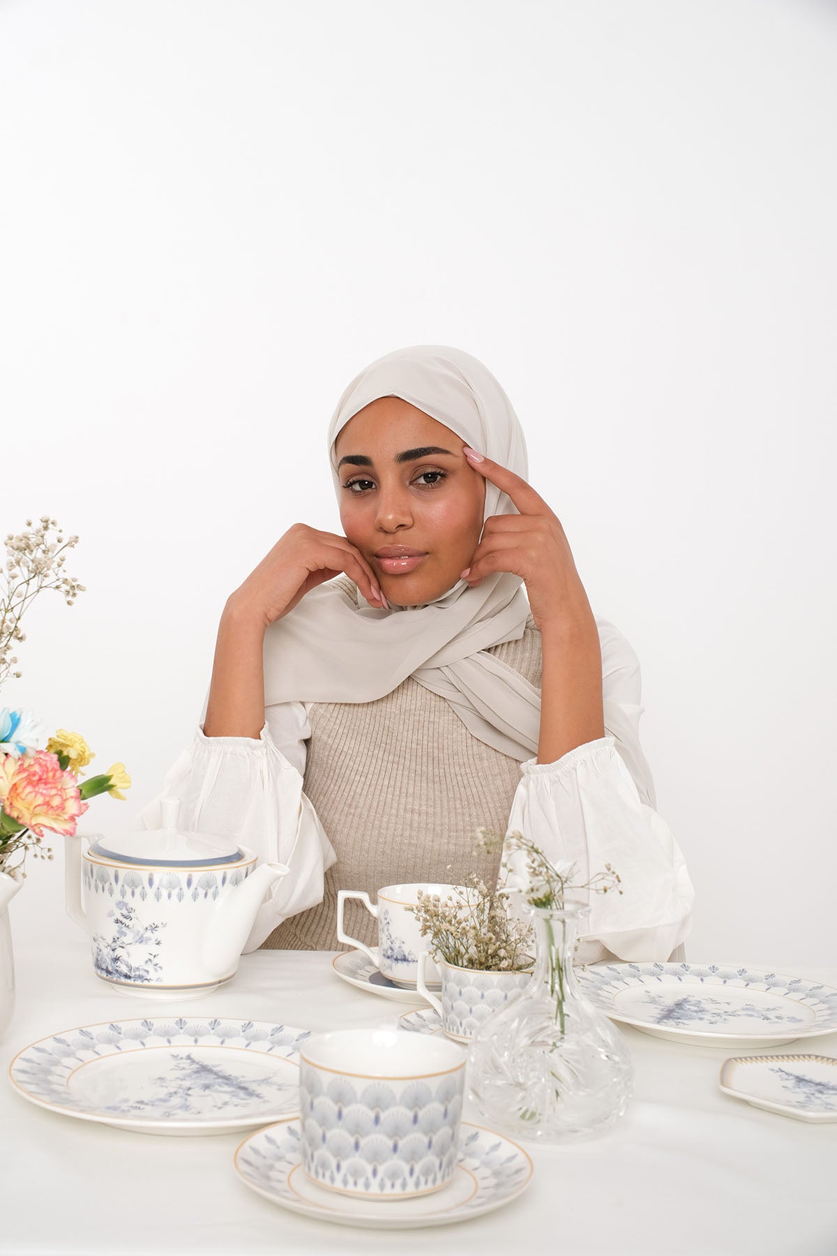 حجاب شيفون - Pastel Grey