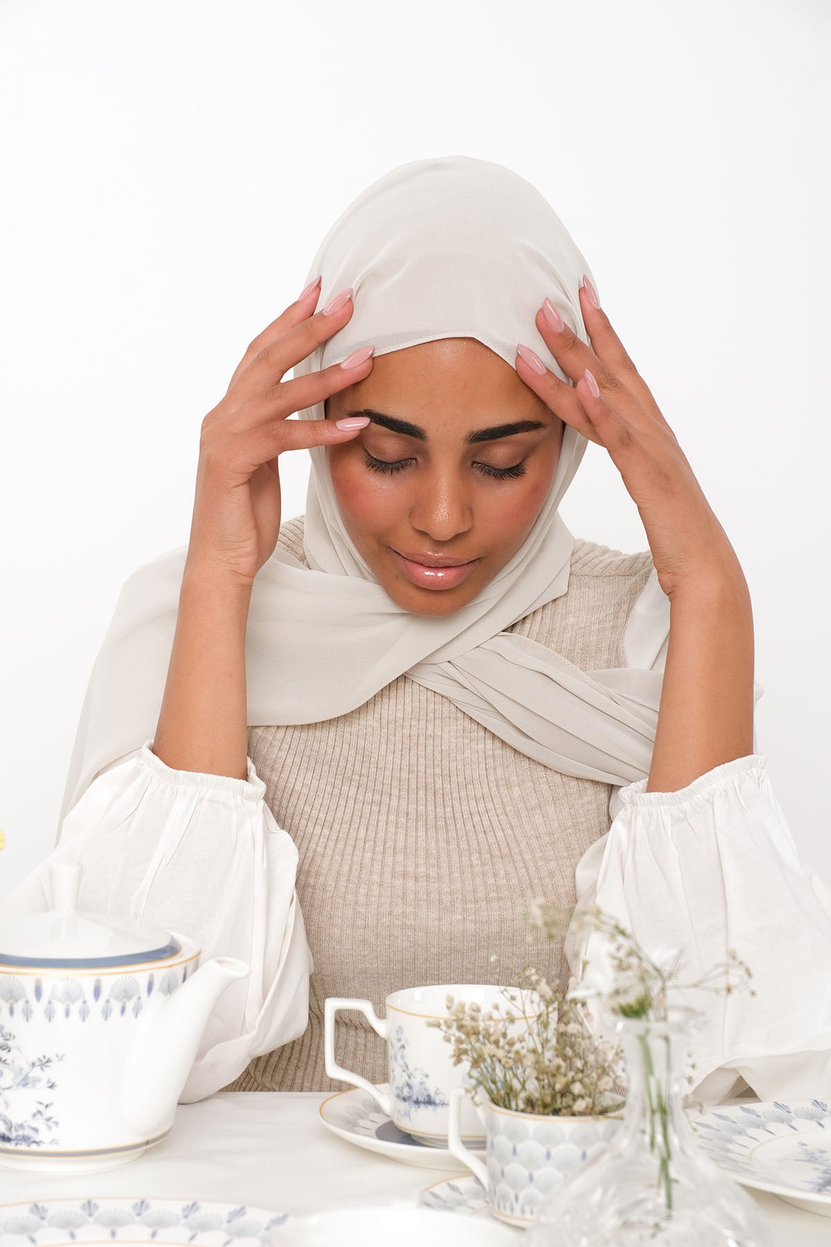 حجاب شيفون - Pastel Grey