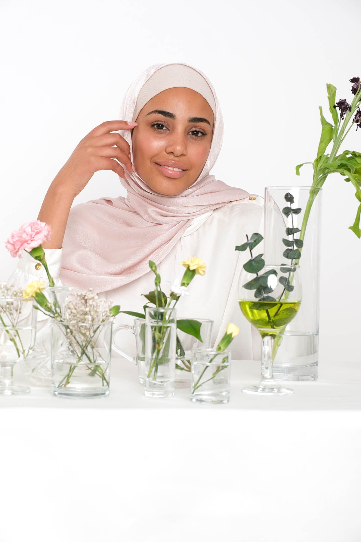 Satin Crepe Hijab in Rose Gold Color