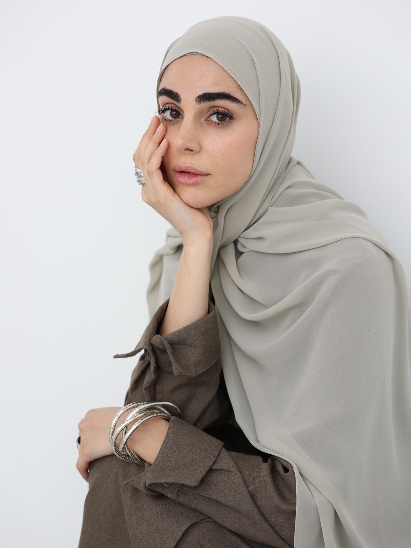 Chiffon Hijab - Pastel Grey