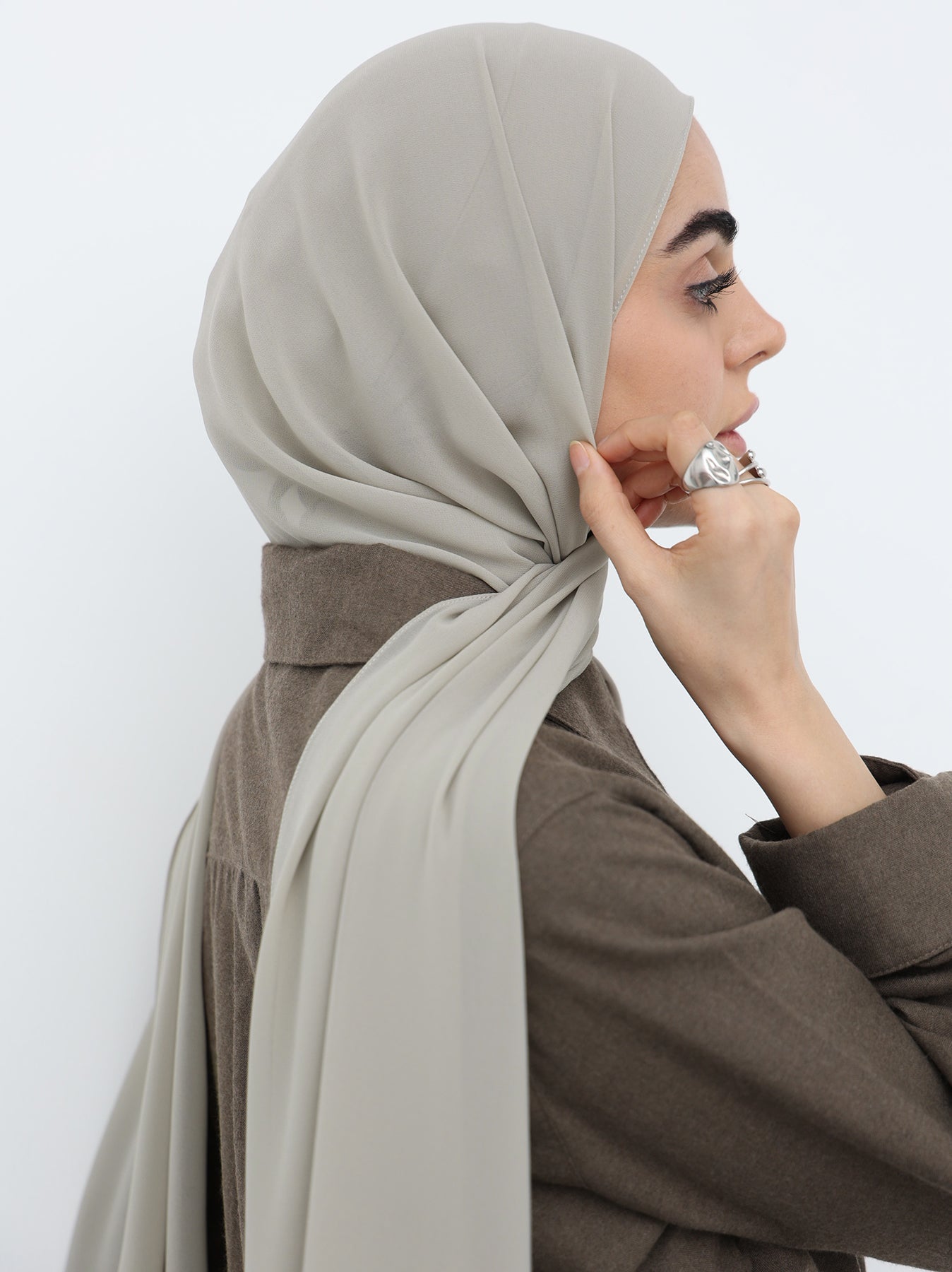 Chiffon Hijab - Pastel Grey