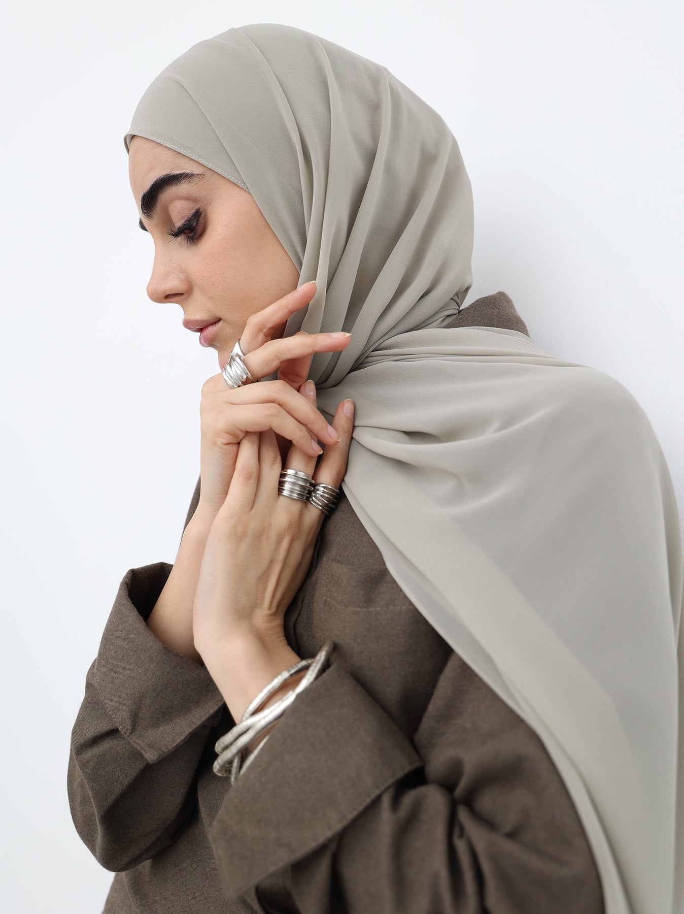Chiffon Hijab - Pastel Grey