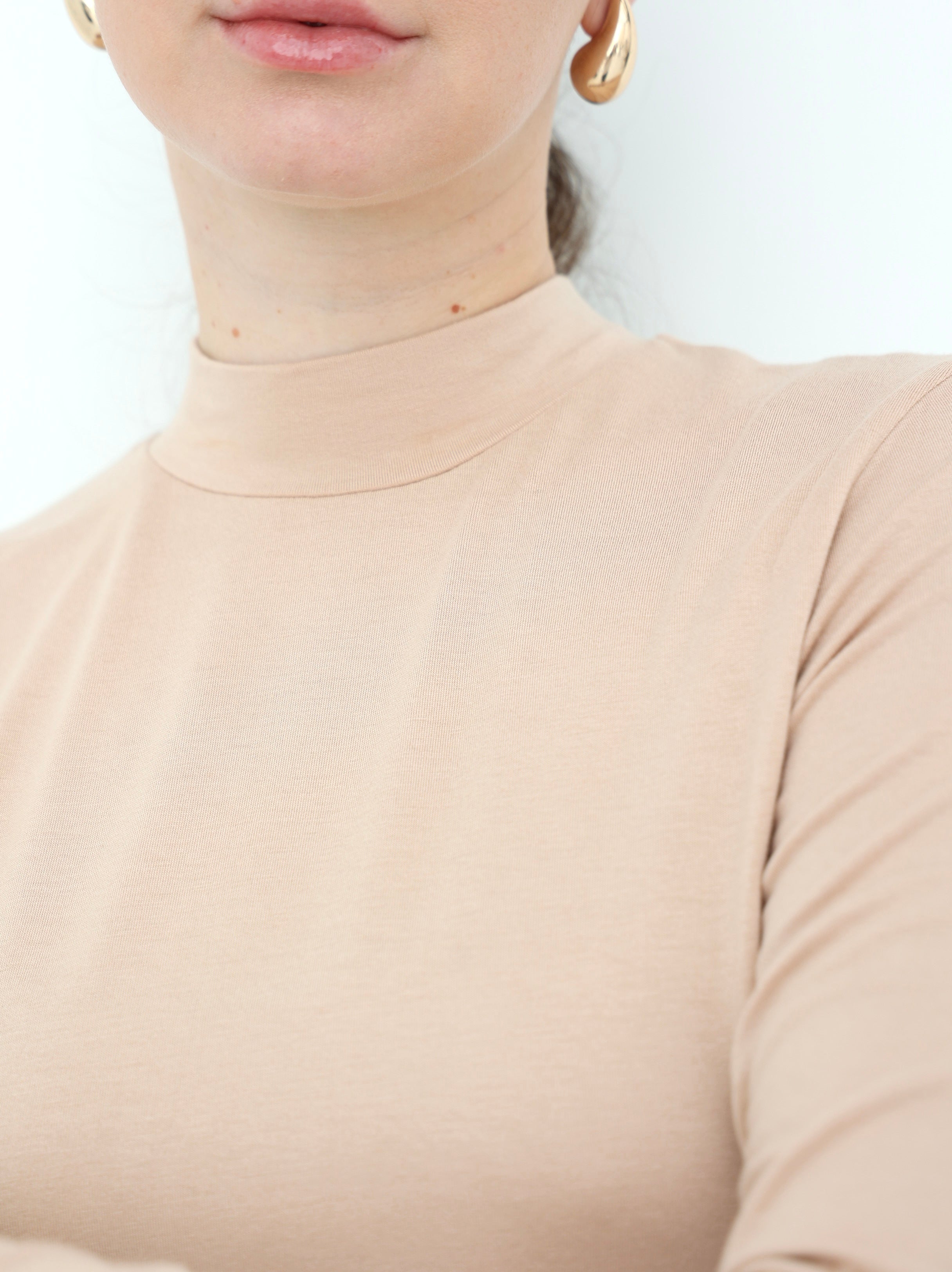 Long Sleeves Basic Top - Beige