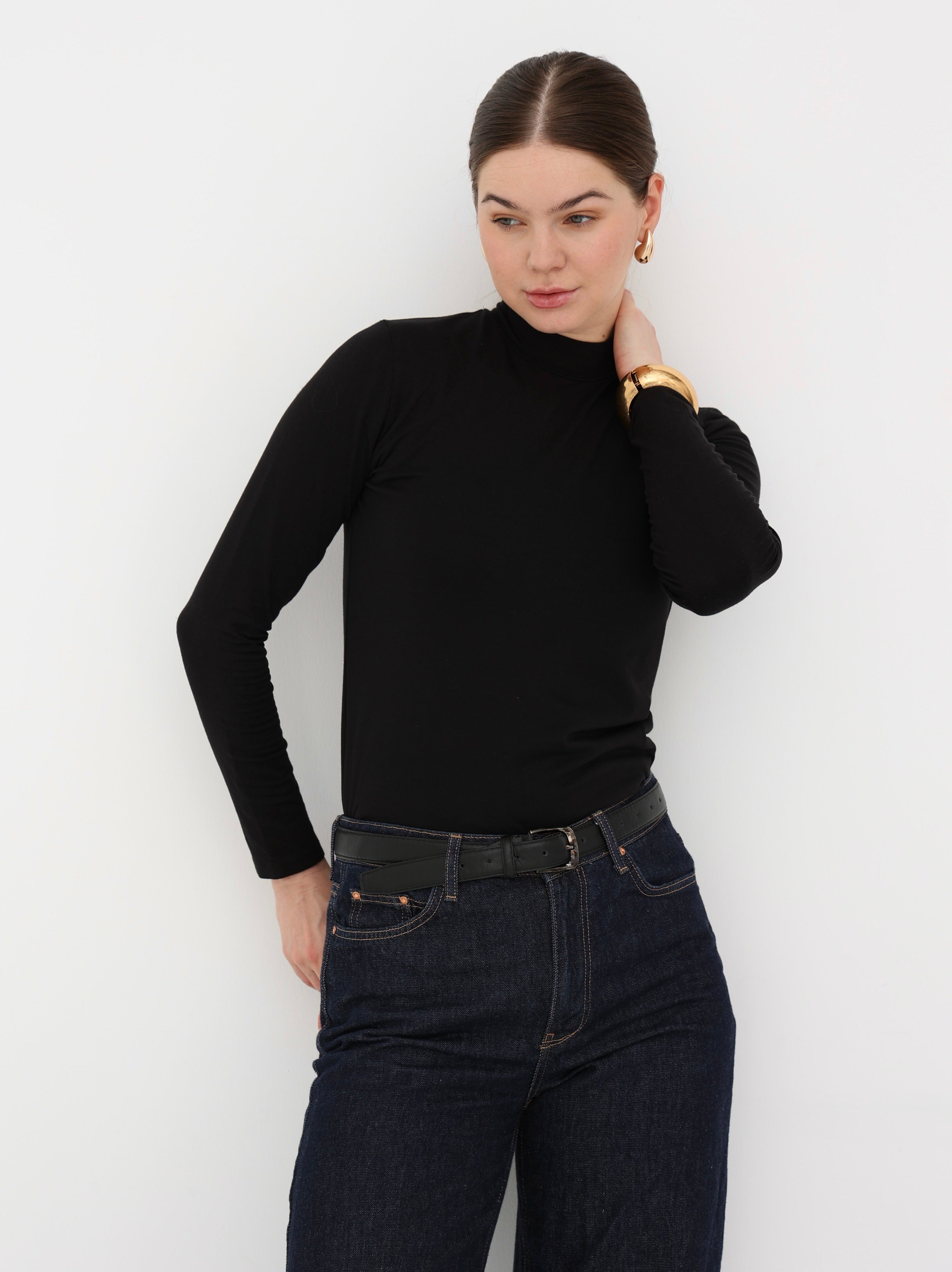 Long Sleeves Basic Top - Black