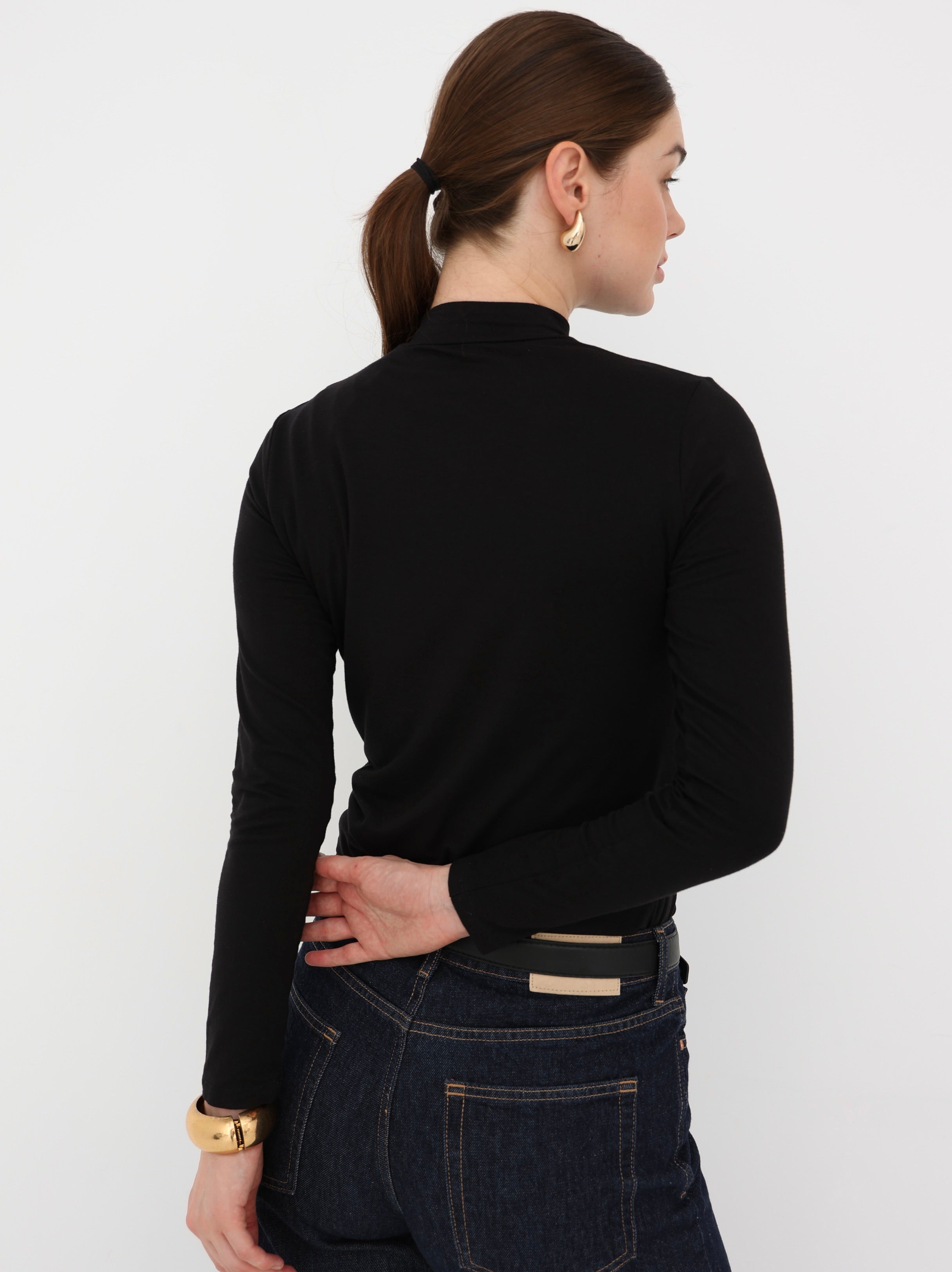 Long Sleeves Basic Top - Black
