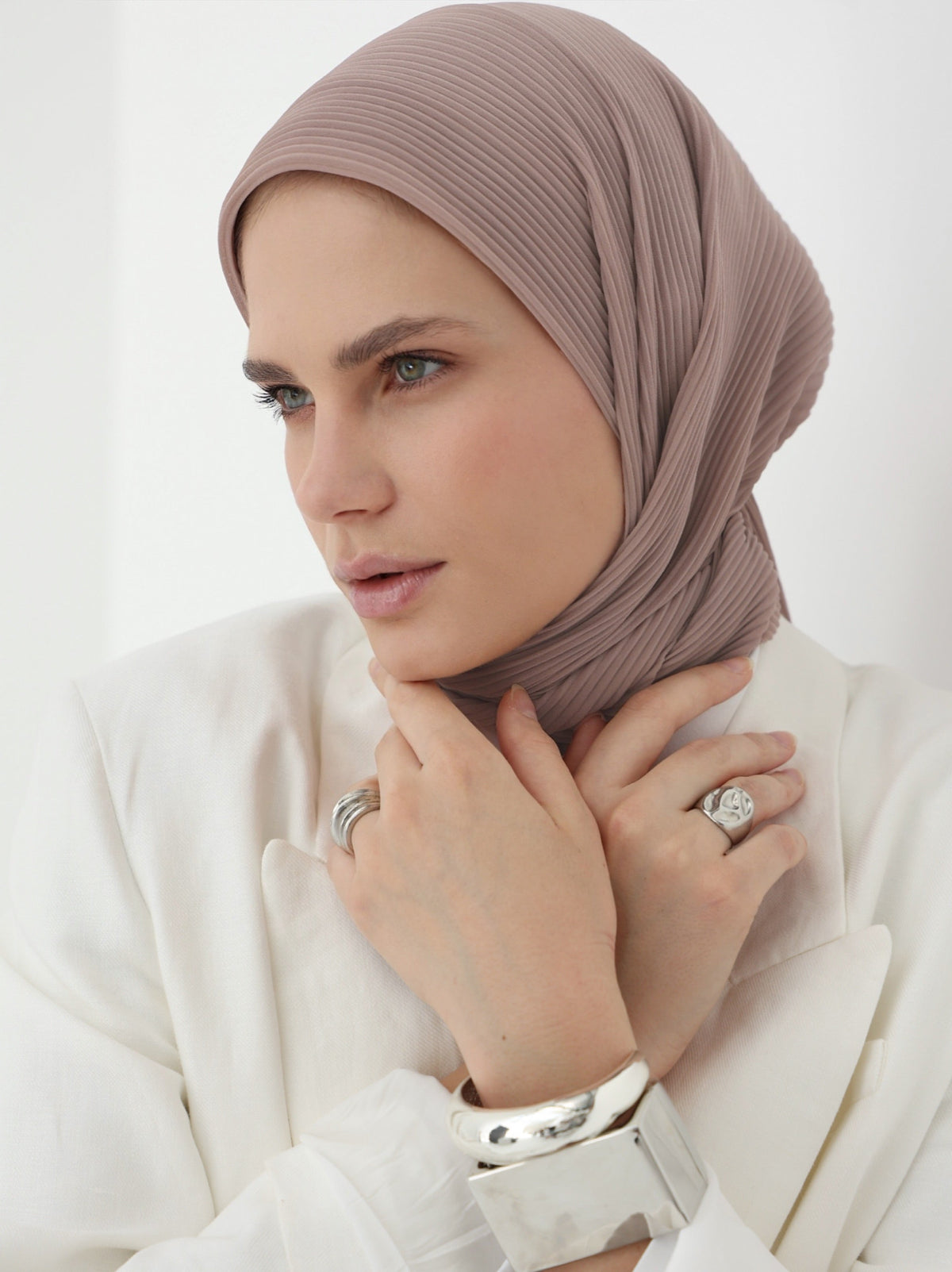 Pleated Chiffon - Oriental Pink