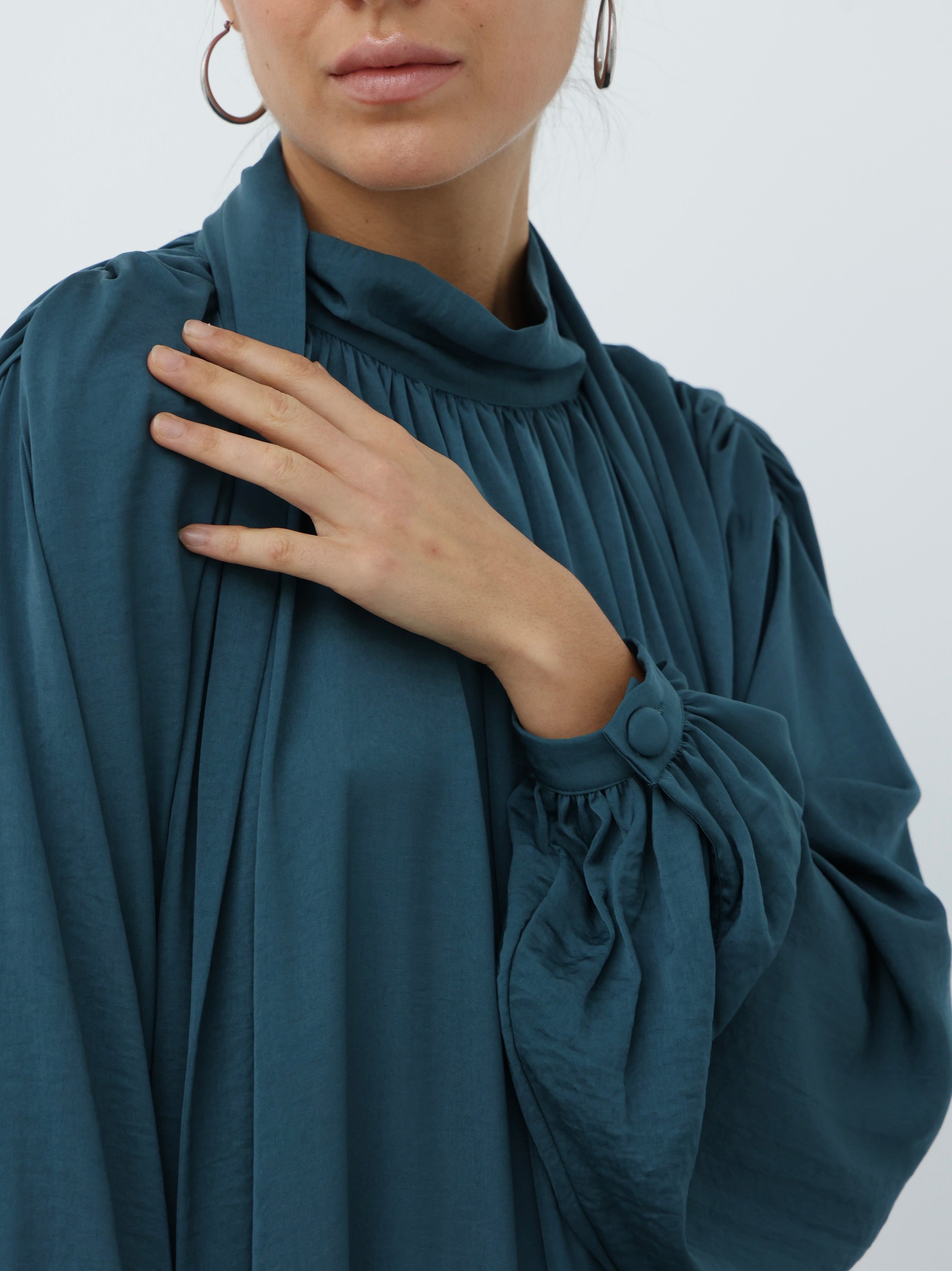 Scarf Maxi Dress in Ocean color