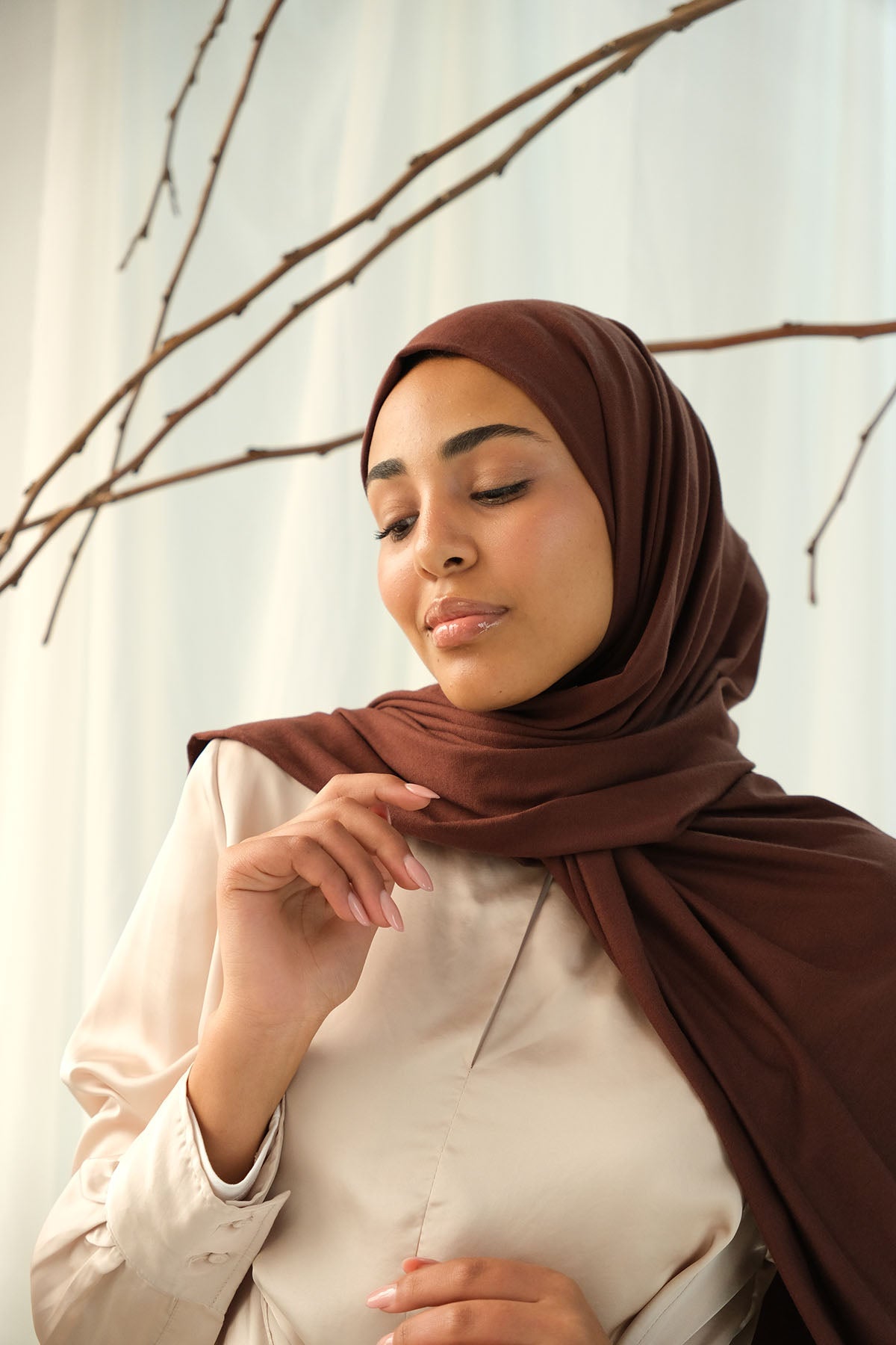 Jersey Hijab in Dark Chocolate Color