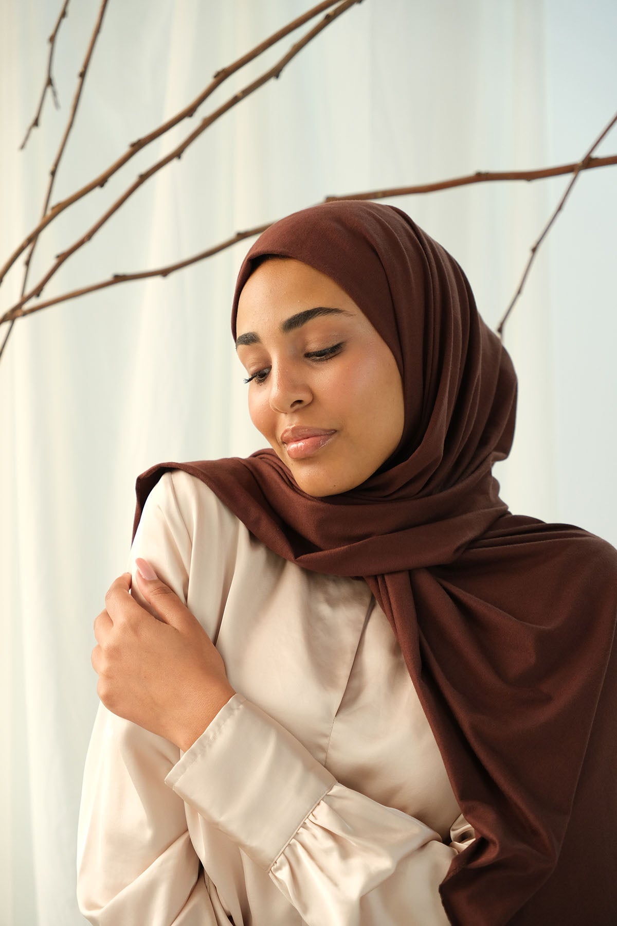 Jersey Hijab in Dark Chocolate Color