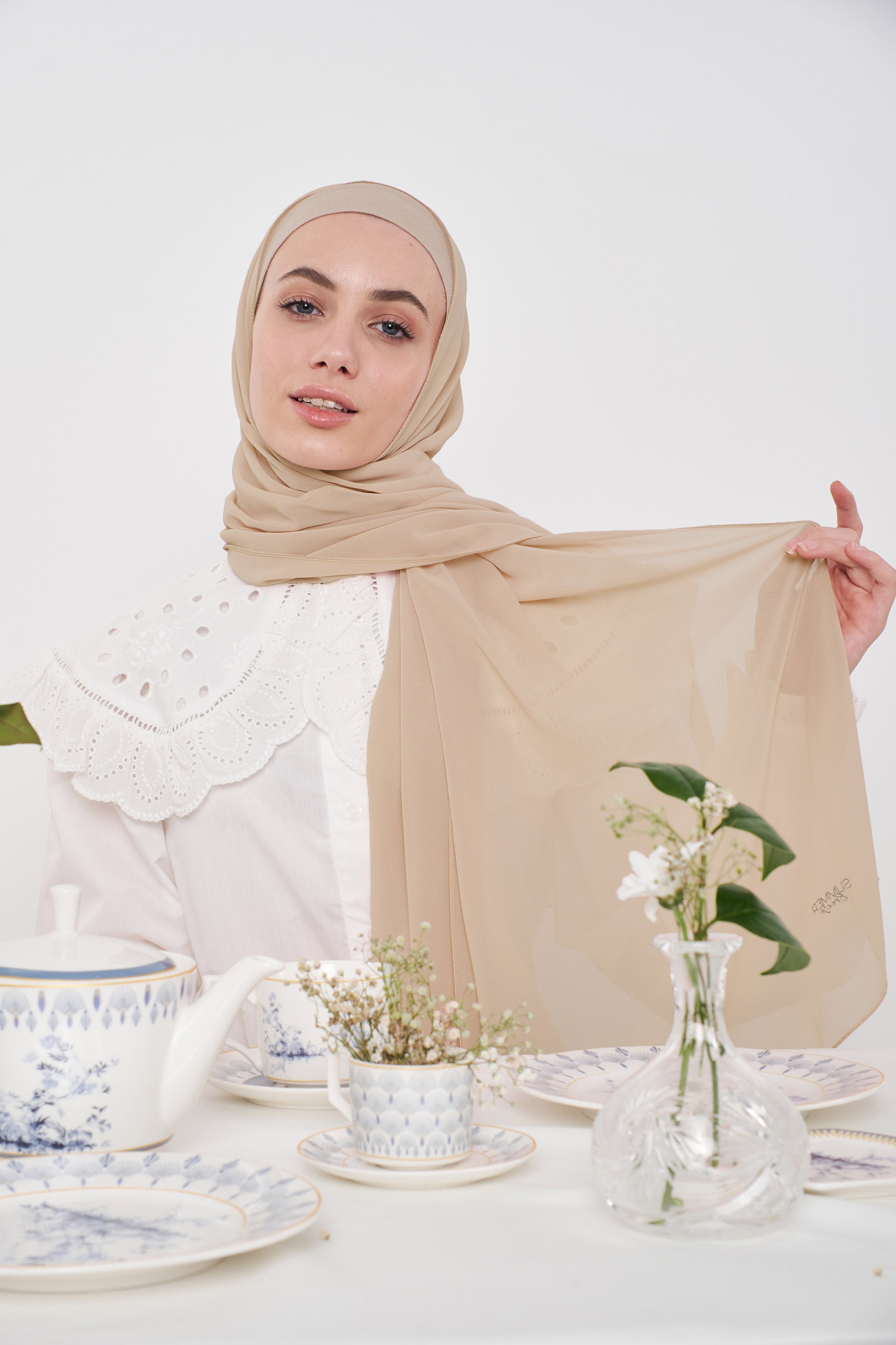 Chiffon Hijab in Rodeo Dust Color