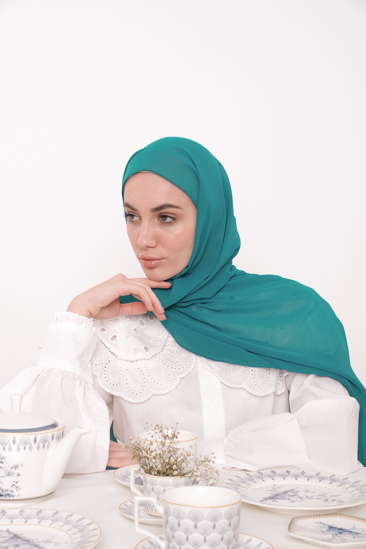 Chiffon Hijab - Deep Aqua