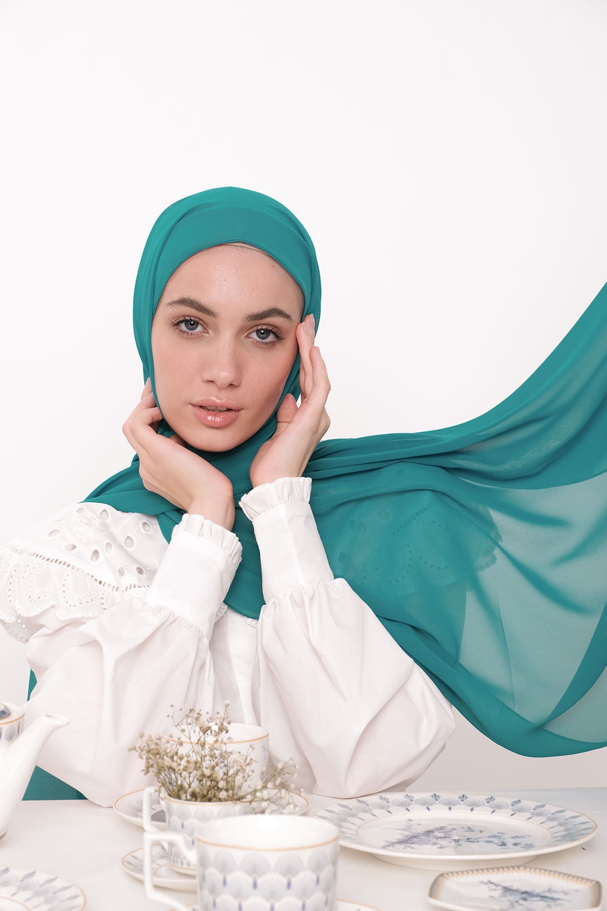 Chiffon Hijab - Deep Aqua