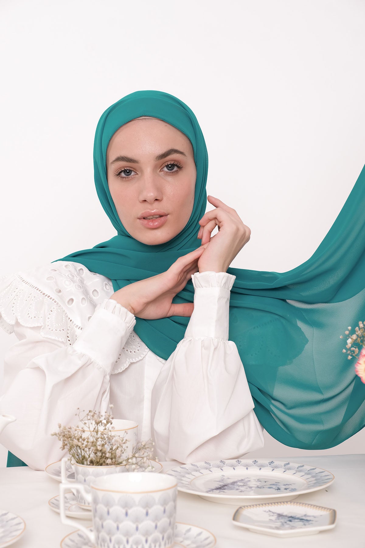 Chiffon Hijab - Deep Aqua