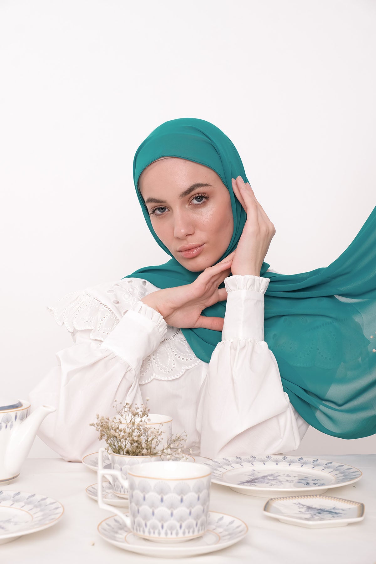 Chiffon Hijab - Deep Aqua