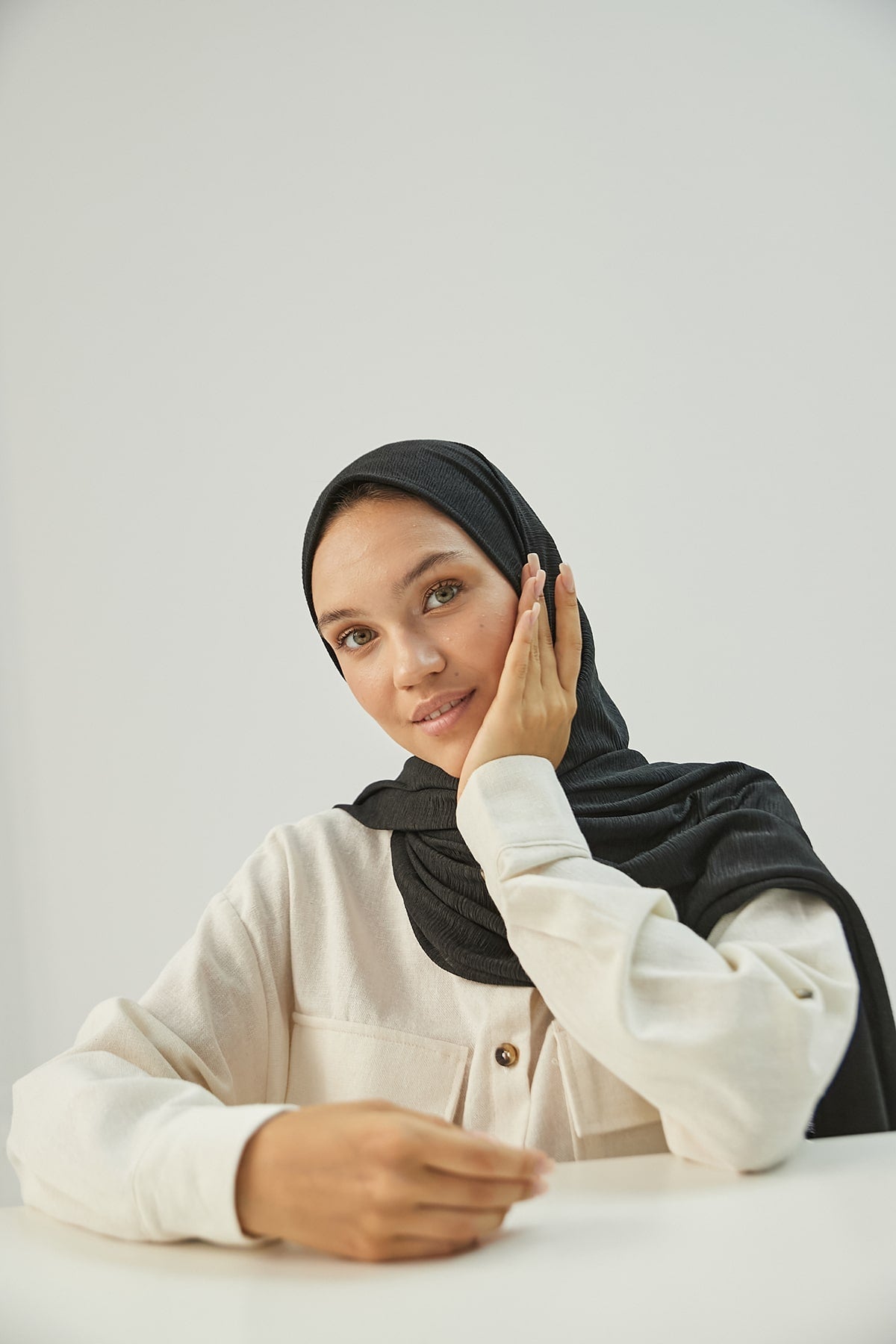 Cashmere Hijab in Black Color