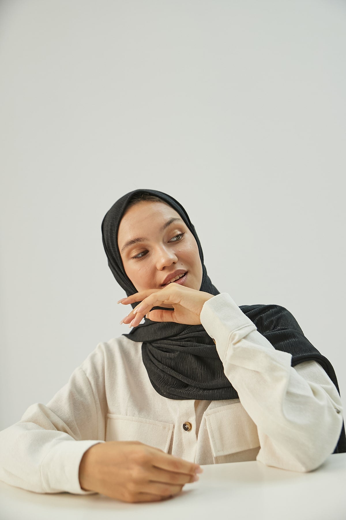Cashmere Hijab in Black Color