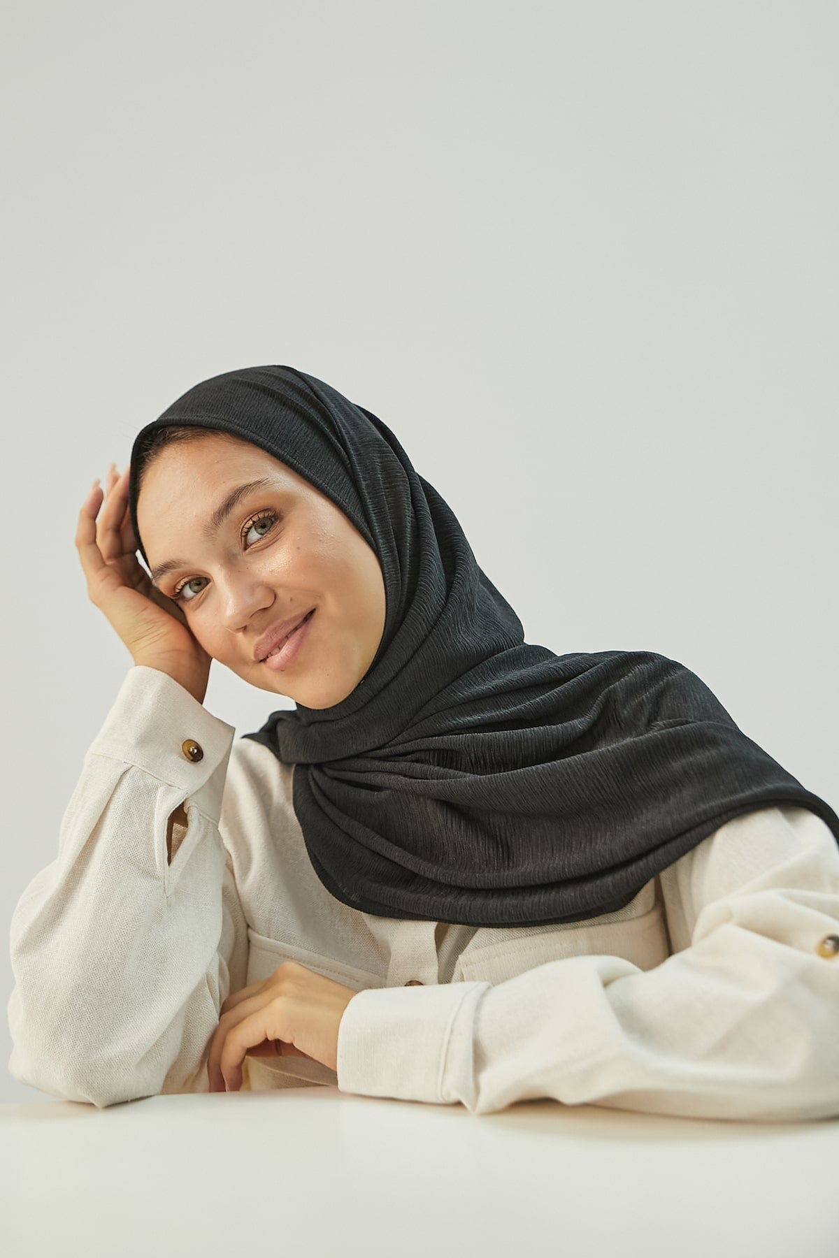Cashmere Hijab in Black Color