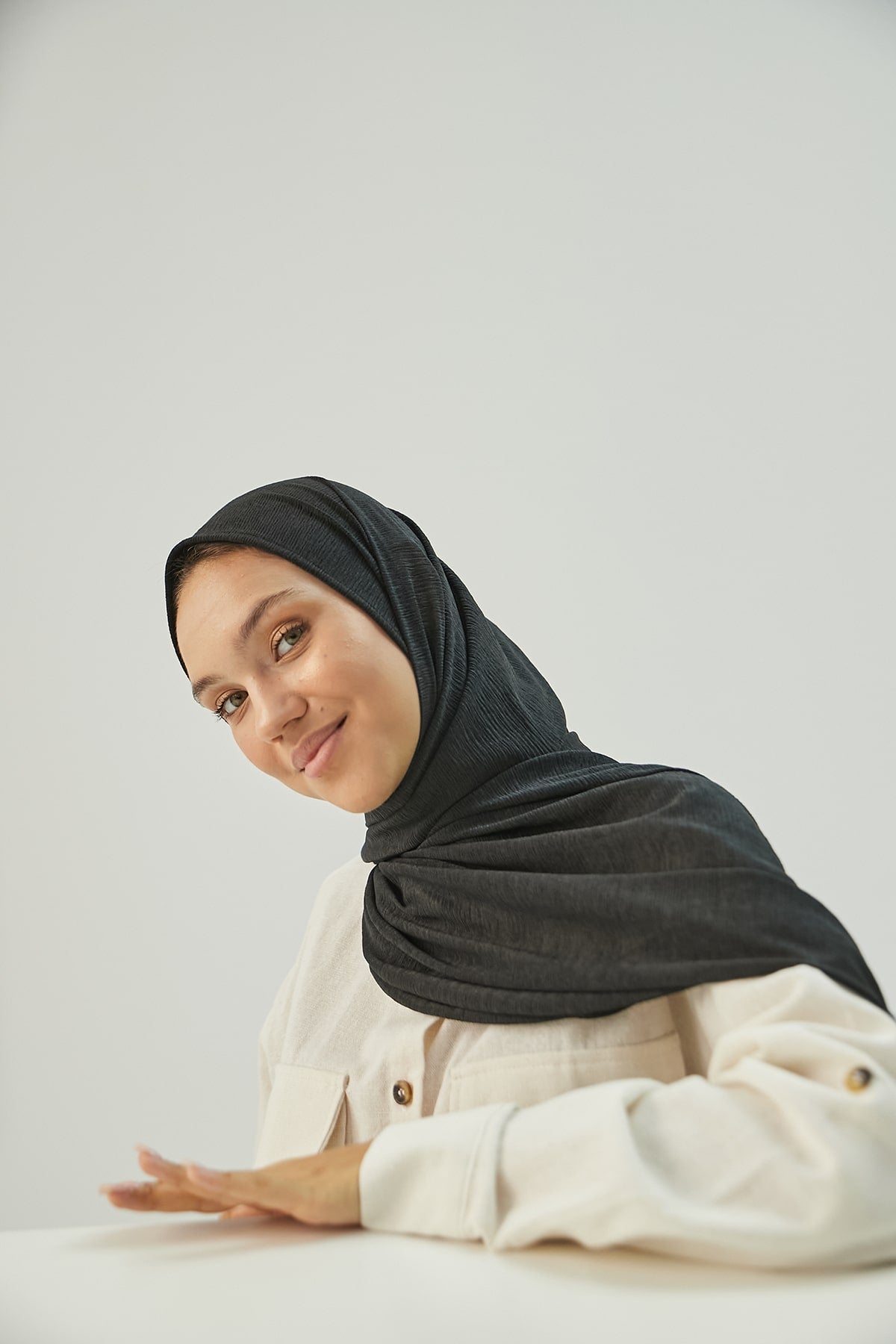 Cashmere Hijab in Black Color